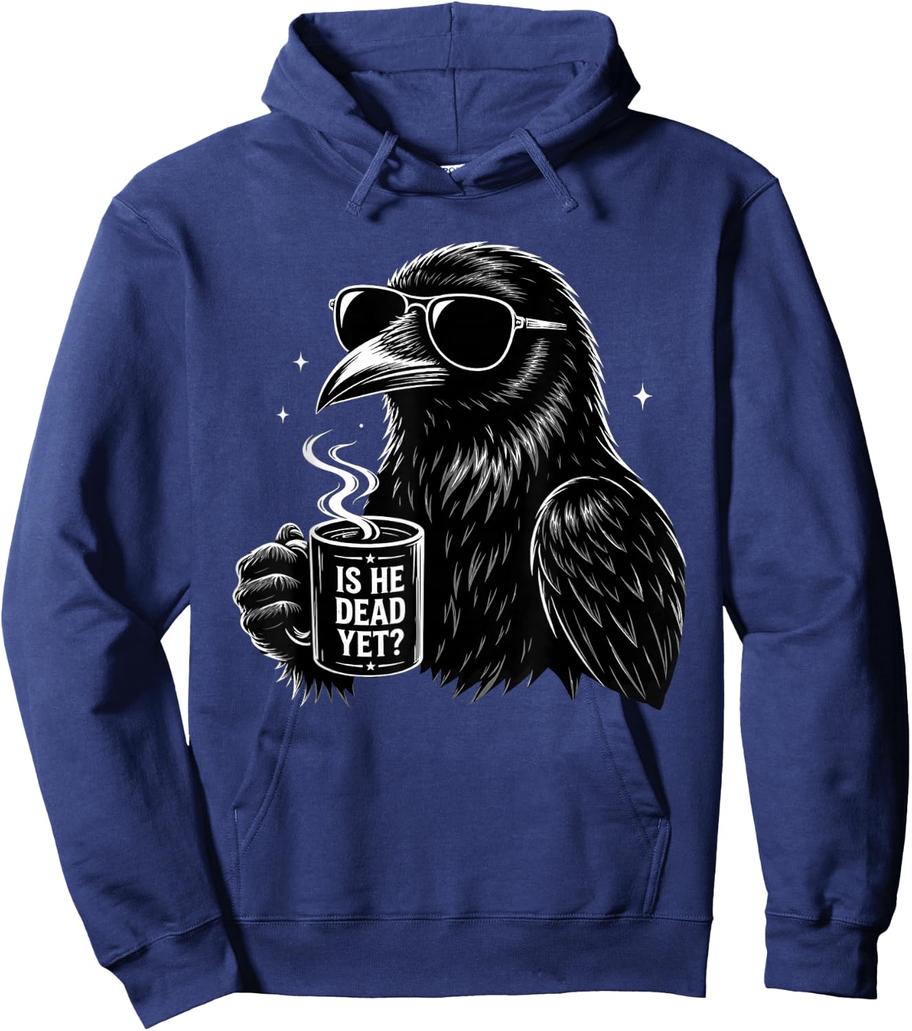 Funny is He Vintage Dead Yet Dark Crow Humor Raven Bird Hoodie - Hoodie | Navy