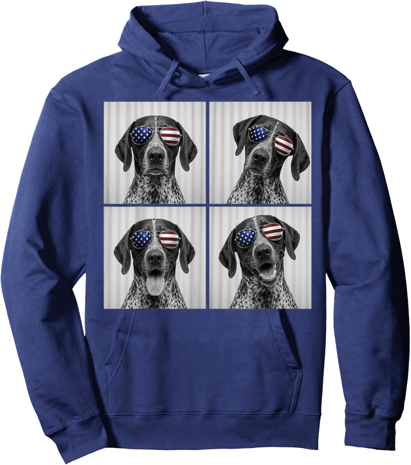 German Shorthaired Pointer 4th of July US American Flag Dog Hoodie - Hoodie | Navy