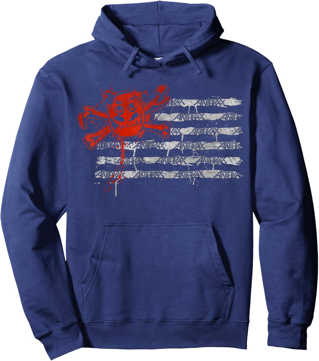 Anthrax Grunge Flag Hoodie - Hoodie | Navy
