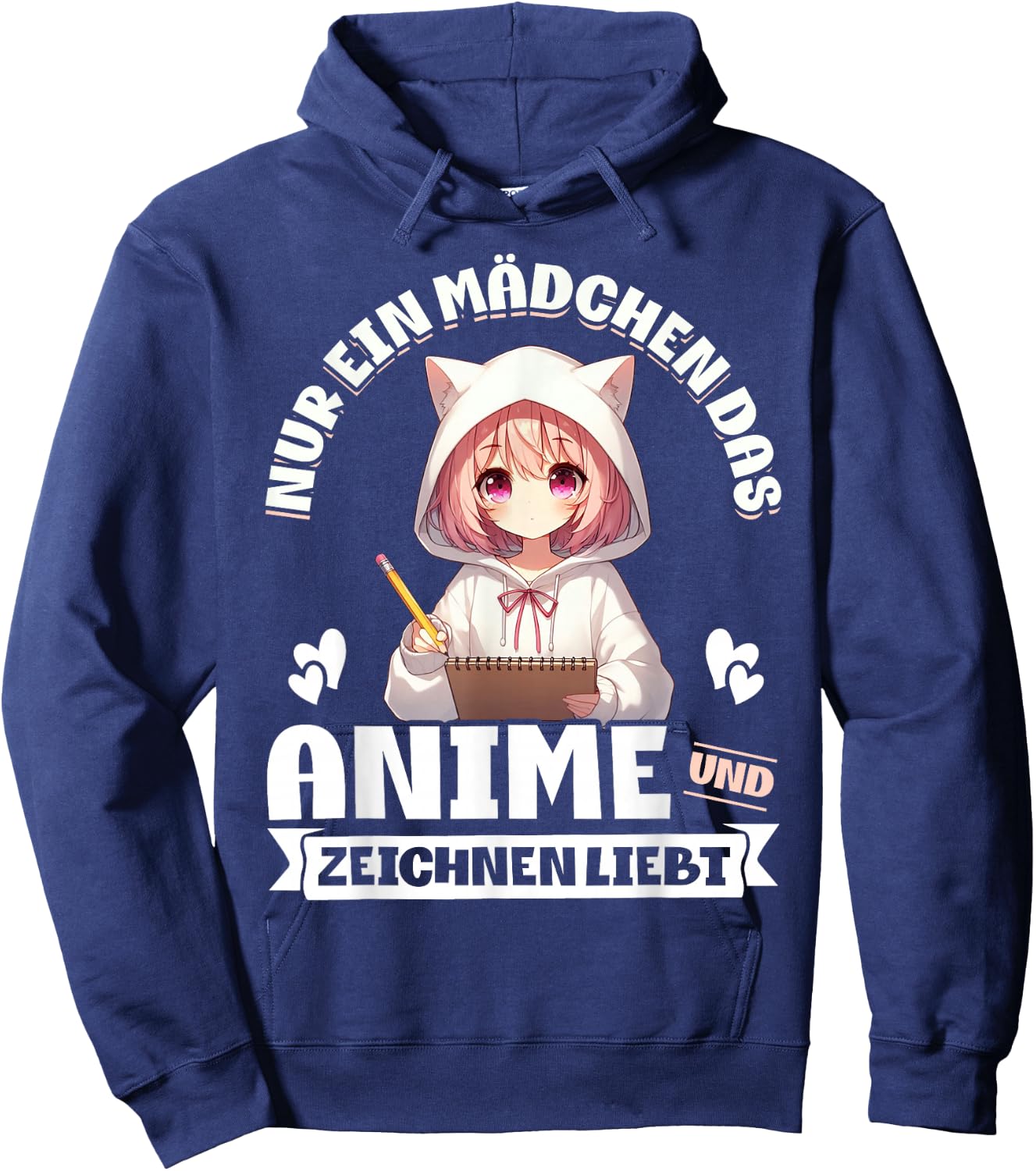 Nur Ein Mädchen Das Anime Und Zeichnen Liebt Japan Style Hoodie - Hoodie | Navy
