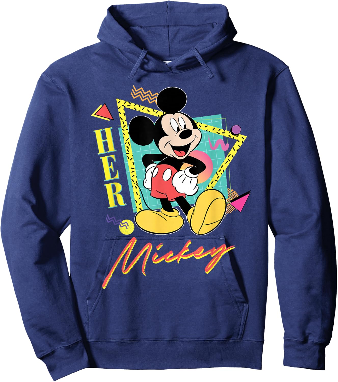 Disney Mickey Mouse Retro '90s Couples Matching Her Mickey Hoodie - Hoodie | Navy