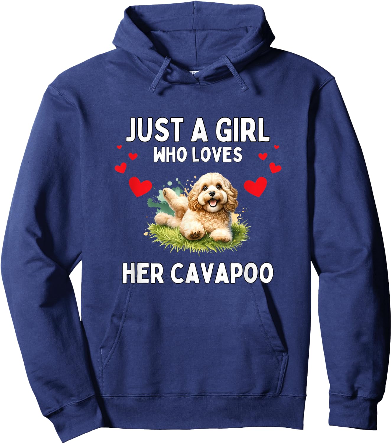 Just A Girl Who Loves Her Cavapoo Cute Funny Cavapoo Lover Hoodie - Hoodie | Navy
