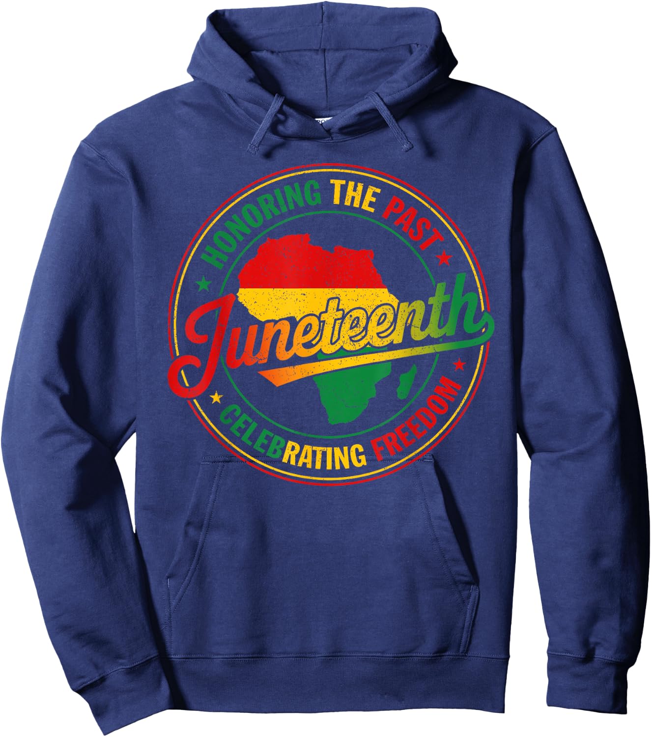Juneteenth Honoring the Past Celebrating Freedom 1865 Black Hoodie - Hoodie | Navy