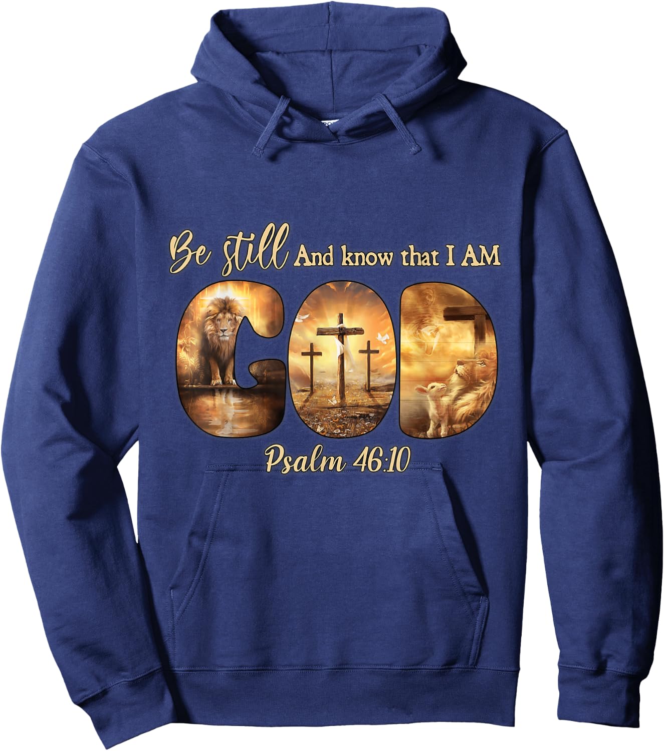 Lion God Christian Be Still And Know That I Am God Hoodie - Hoodie | Navy