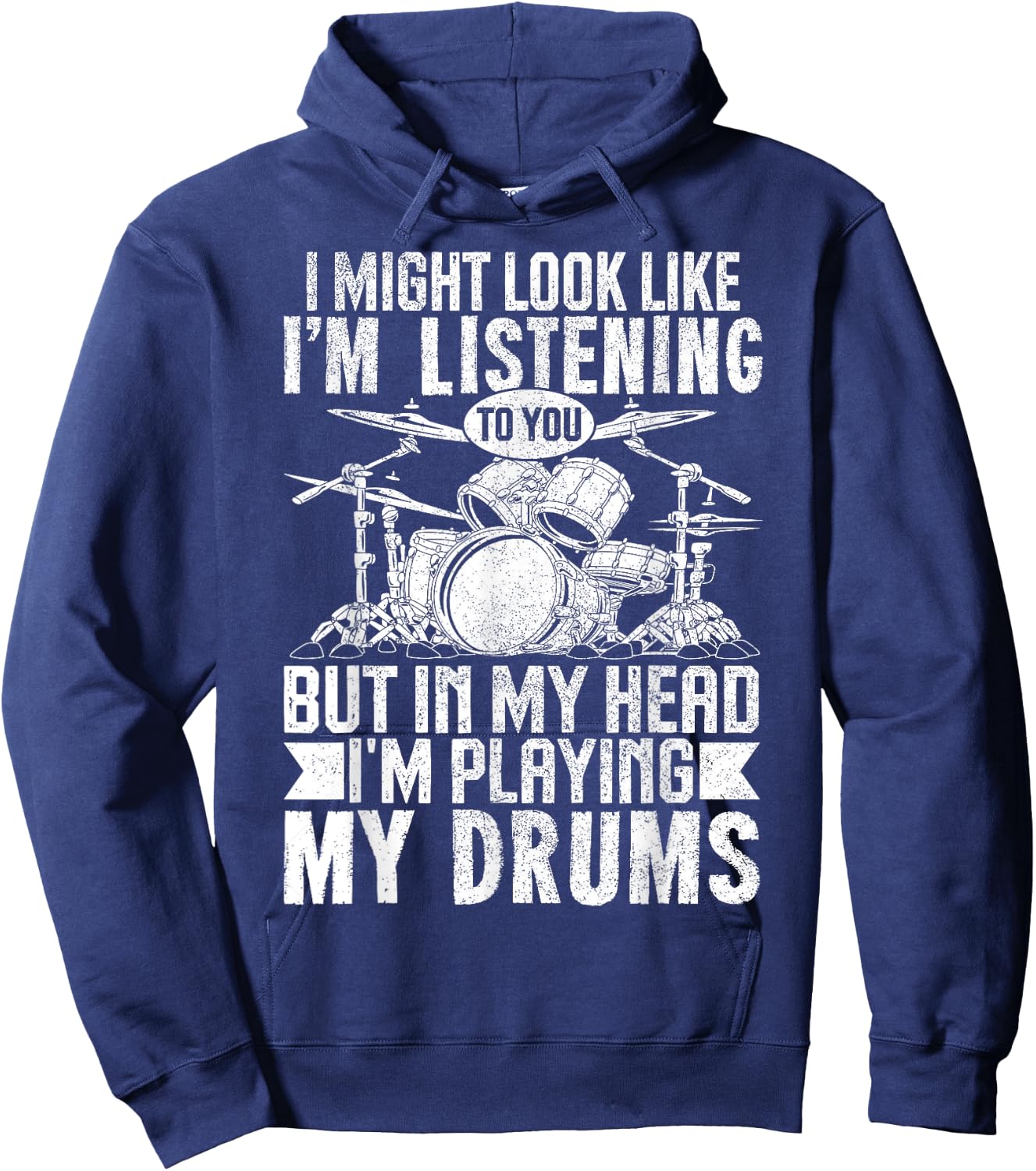 Funny Drummer Shirt Men Women Drum Player Percussion Lover Hoodie - Hoodie | Navy
