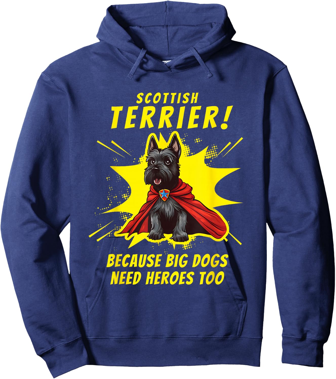 Scottie Dog Gifts Women Men, Superdog Scottish Terrier Dog Hoodie - Hoodie | Navy