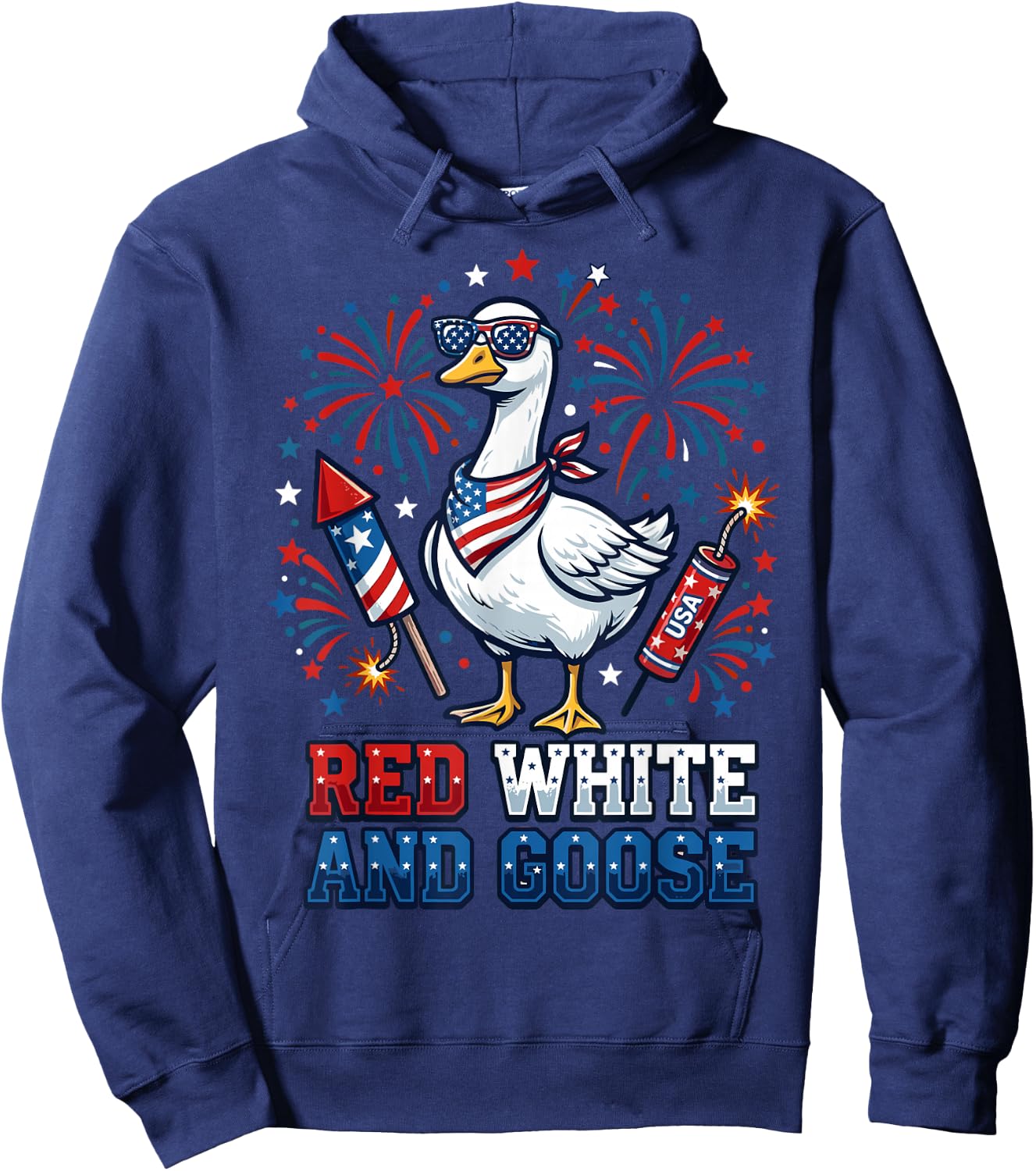 Goose 4th of July Patriotic USA Hoodie - Hoodie | Navy