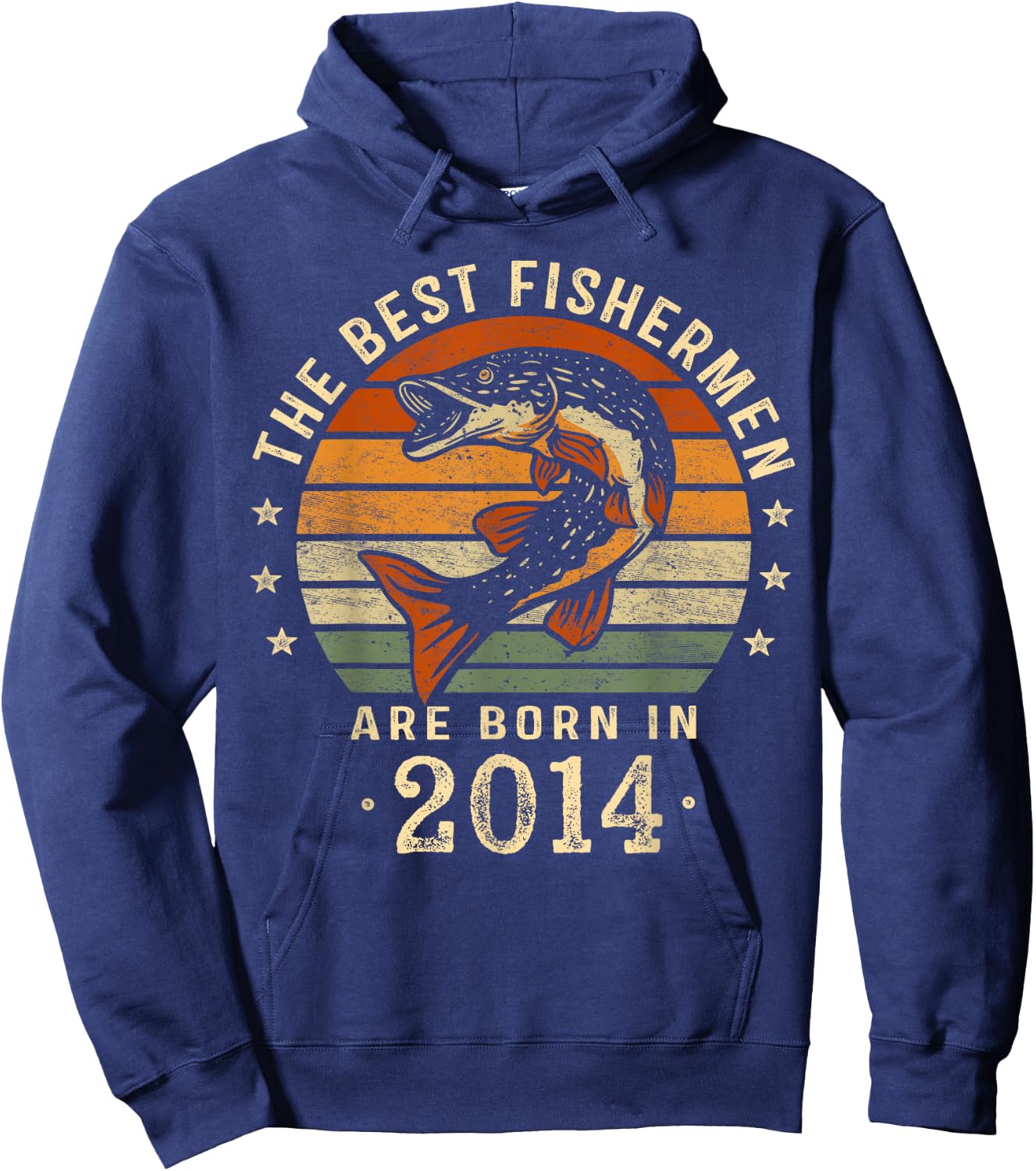 Best Fishermen Are Born In 2014 Birthday Fishing Hoodie - Hoodie | Navy