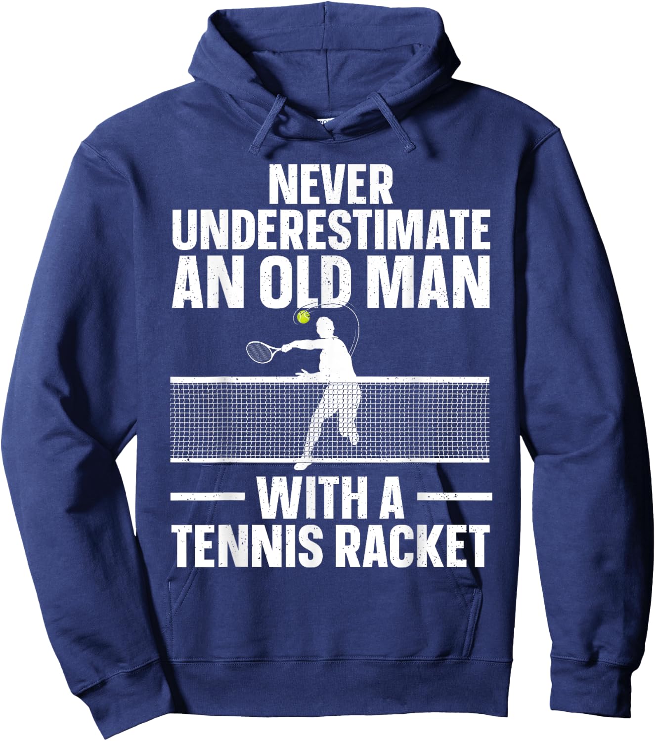 Best Tennis Art Grandpa Tennis Lover Tennis Player Hoodie - Hoodie | Navy