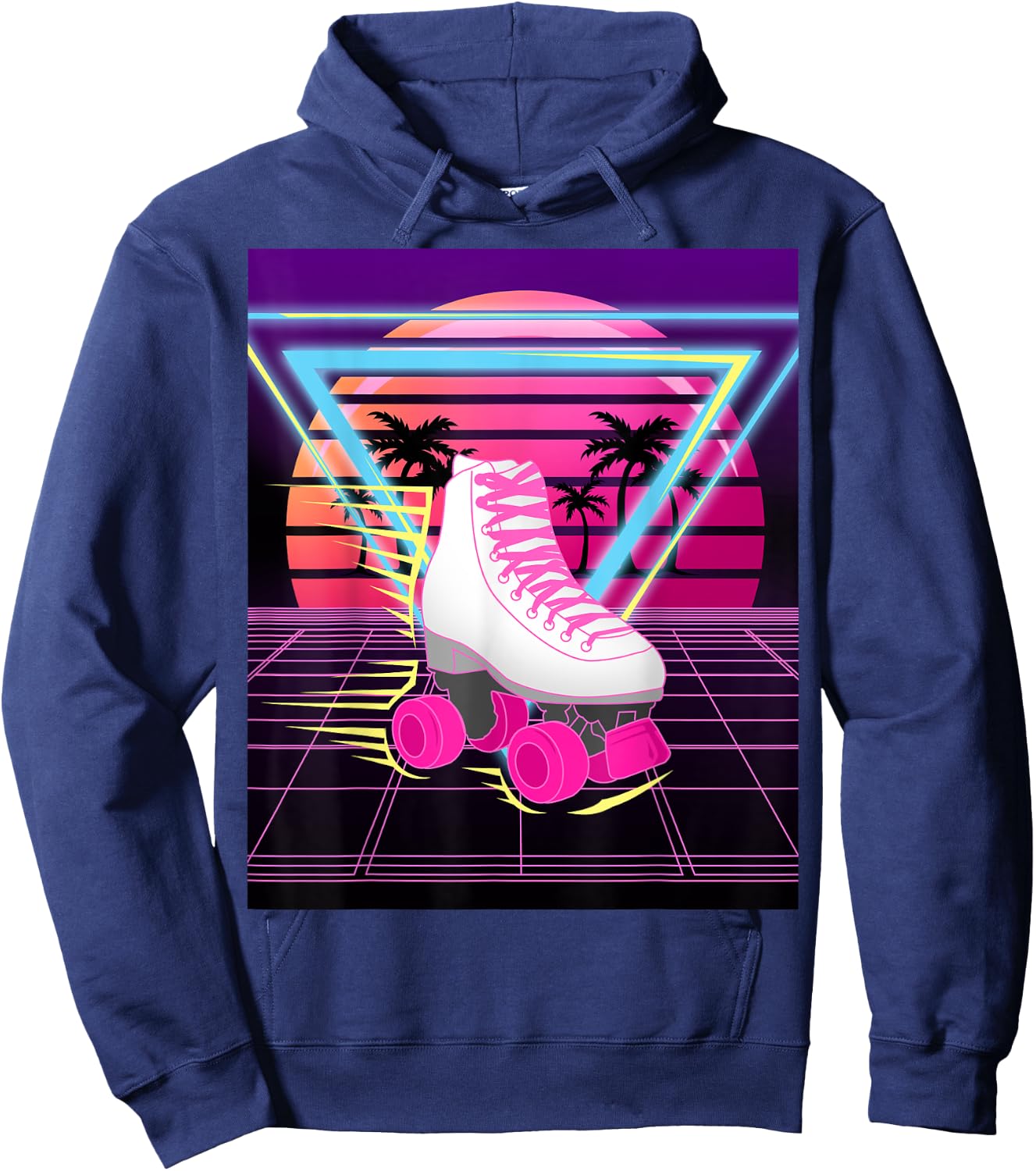 80s Steam Background - Skates Costume Gift, Black Hoodie - Hoodie | Navy