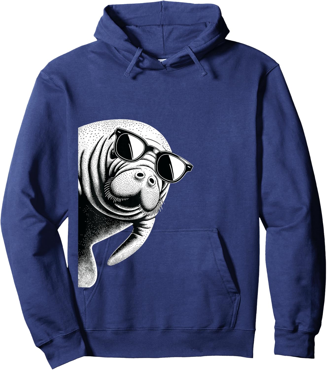 Funny Manatee Wearing Sunglasses Manatee Lover Hoodie - Hoodie | Navy