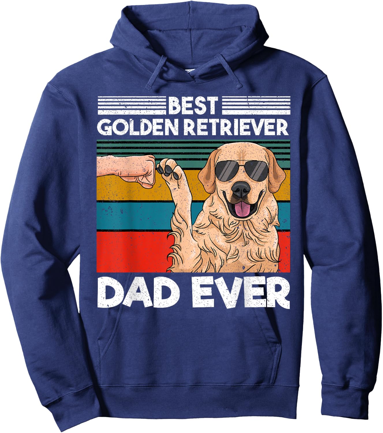 Best Golden Retriever Dad Ever Dog Dad Fist Bump Hoodie - Hoodie | Navy