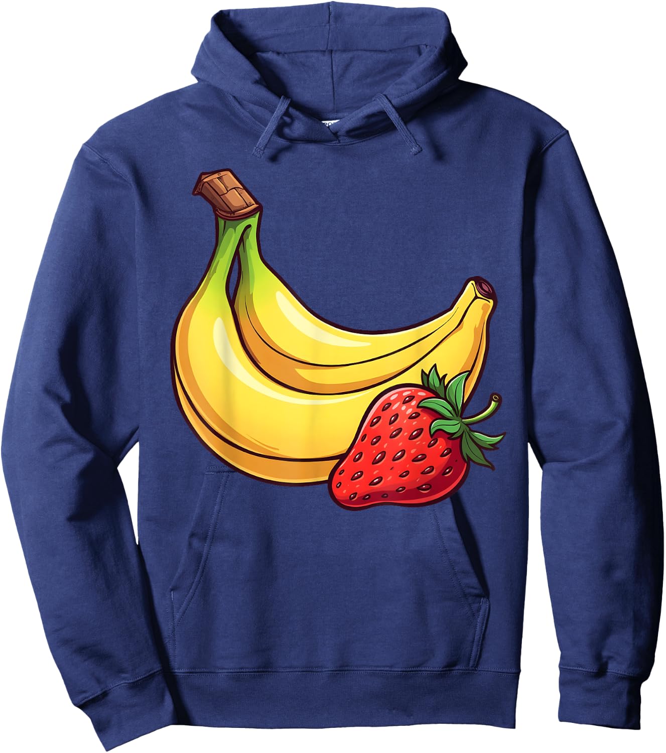 Banana Strawberry Fruit Kawaii Fruits Comic Cartoon Kids Hoodie - Hoodie | Navy