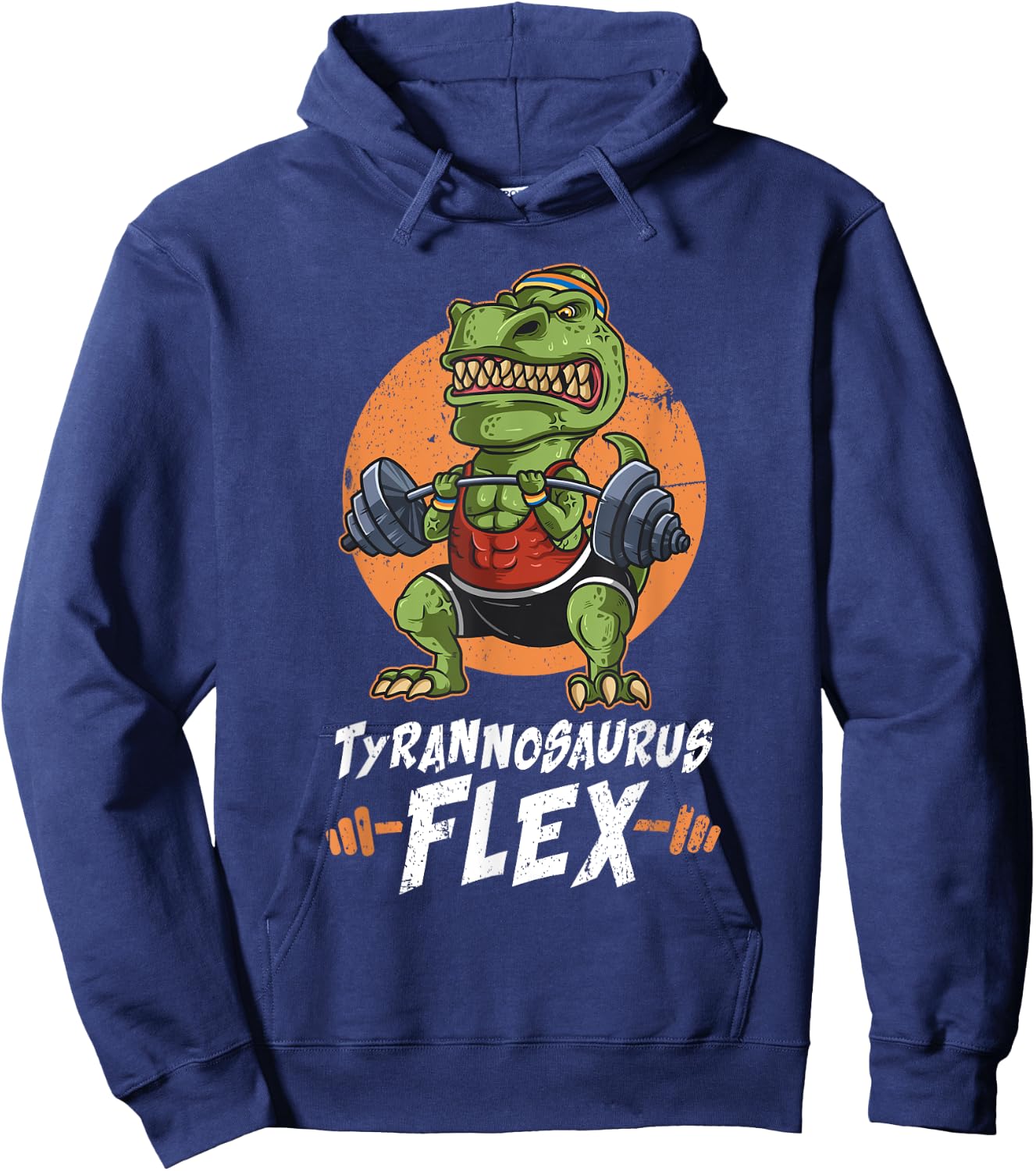 T-Rex Weightlifting Tyrannosaurus Flex Workout Dino Gym Gift Hoodie - Hoodie | Navy