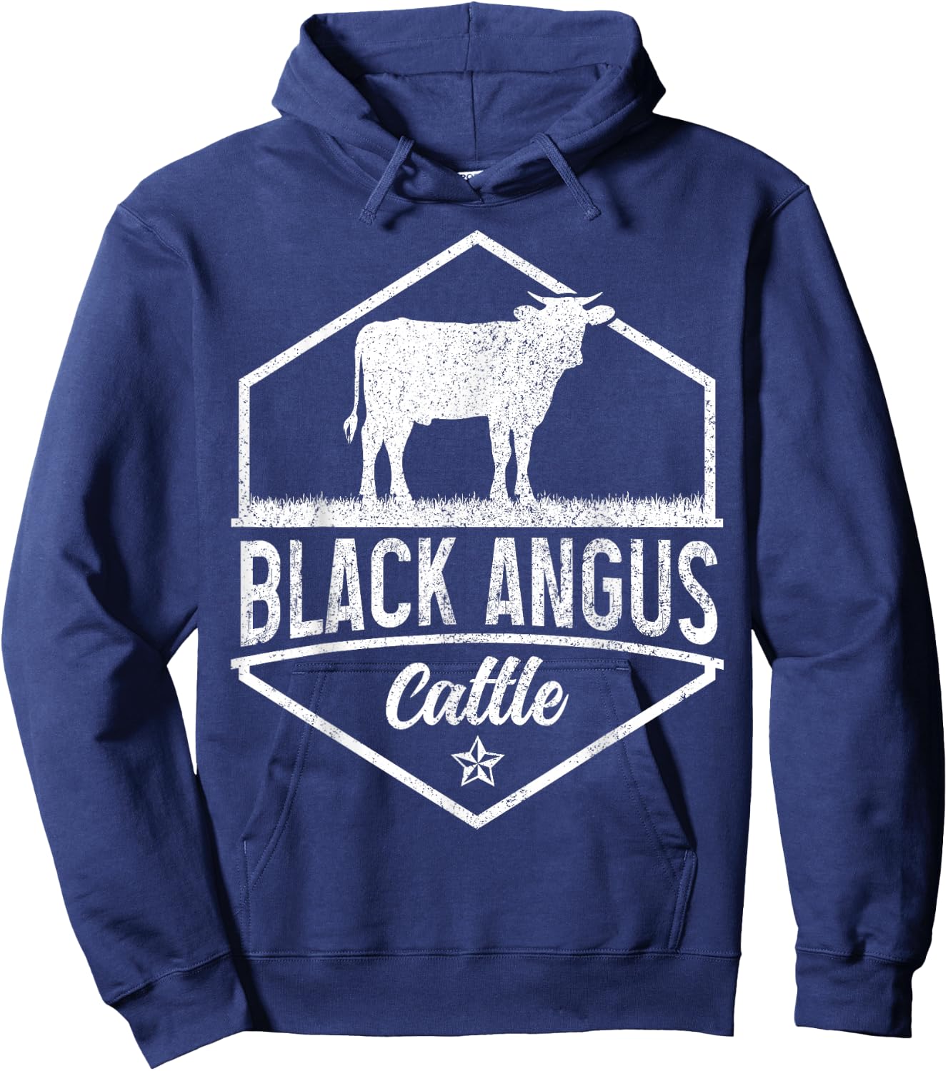 Black Angus Cattle Farmer Rancher Cow Farming Vintage Farm Hoodie - Hoodie | Navy