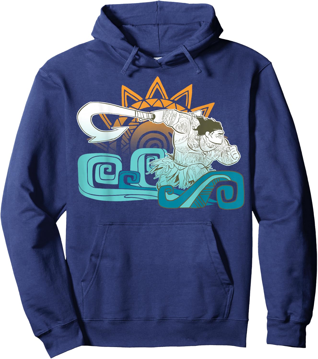 Disney Moana Maui Hook Surf and Sun Gradient Graphic Hoodie - Hoodie | Navy