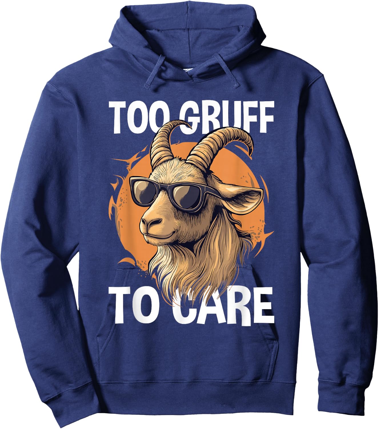 Farm Animal Lover Too Gruff Cool Goat Hoodie - Hoodie | Navy