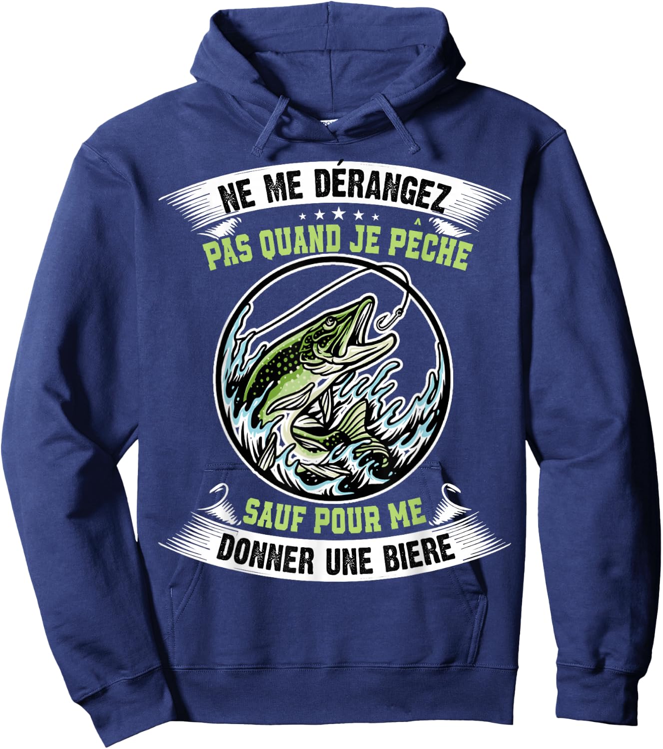 Predatory Fishing, Gift Pike Fisherman , Black Hoodie - Hoodie | Navy