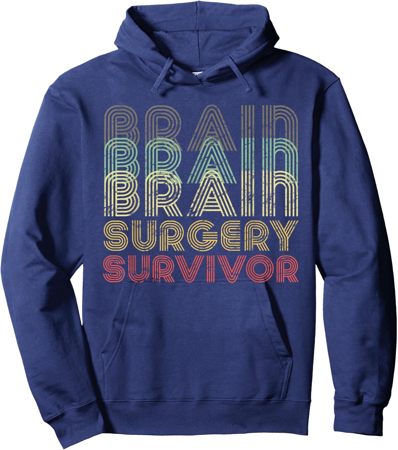 Retro Brain Surgery Survivor Shirt Hospital Get Well Gift Hoodie - Hoodie | Navy