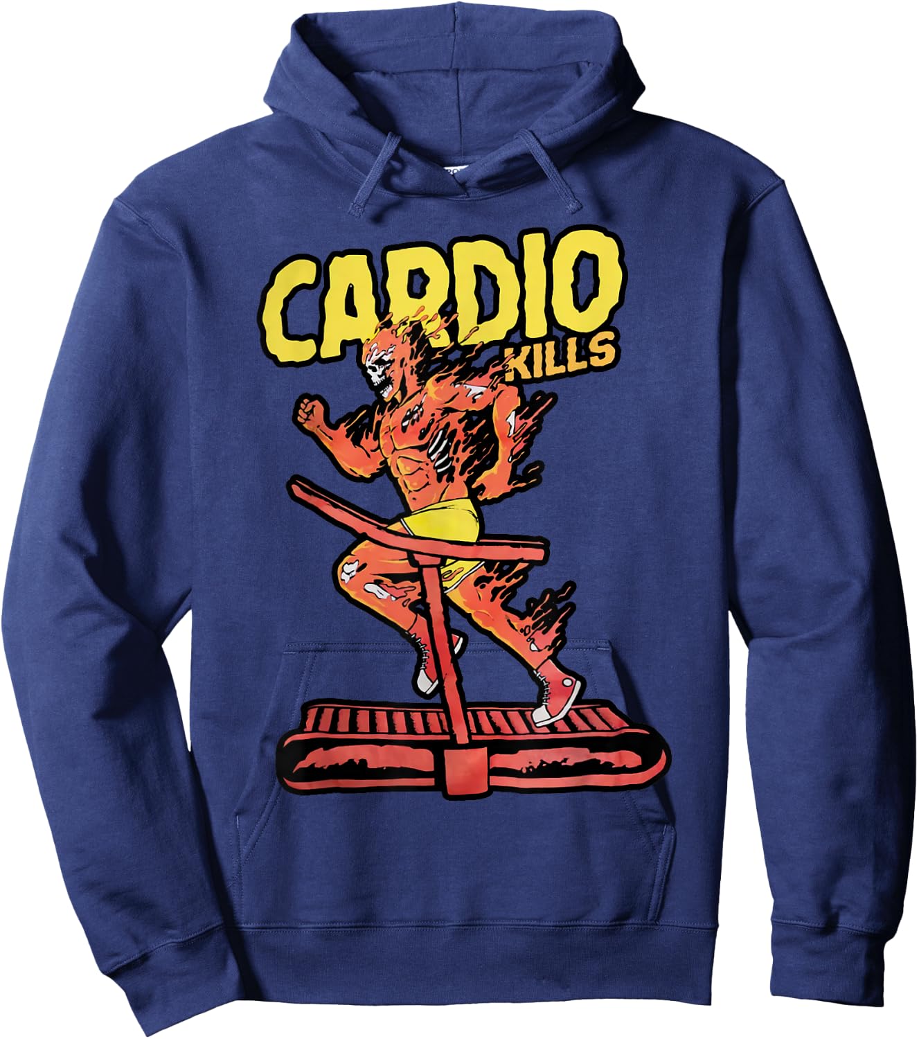 Cardio Kills Skeleton Skull Funny Running Marathon Runner Hoodie - Hoodie | Navy
