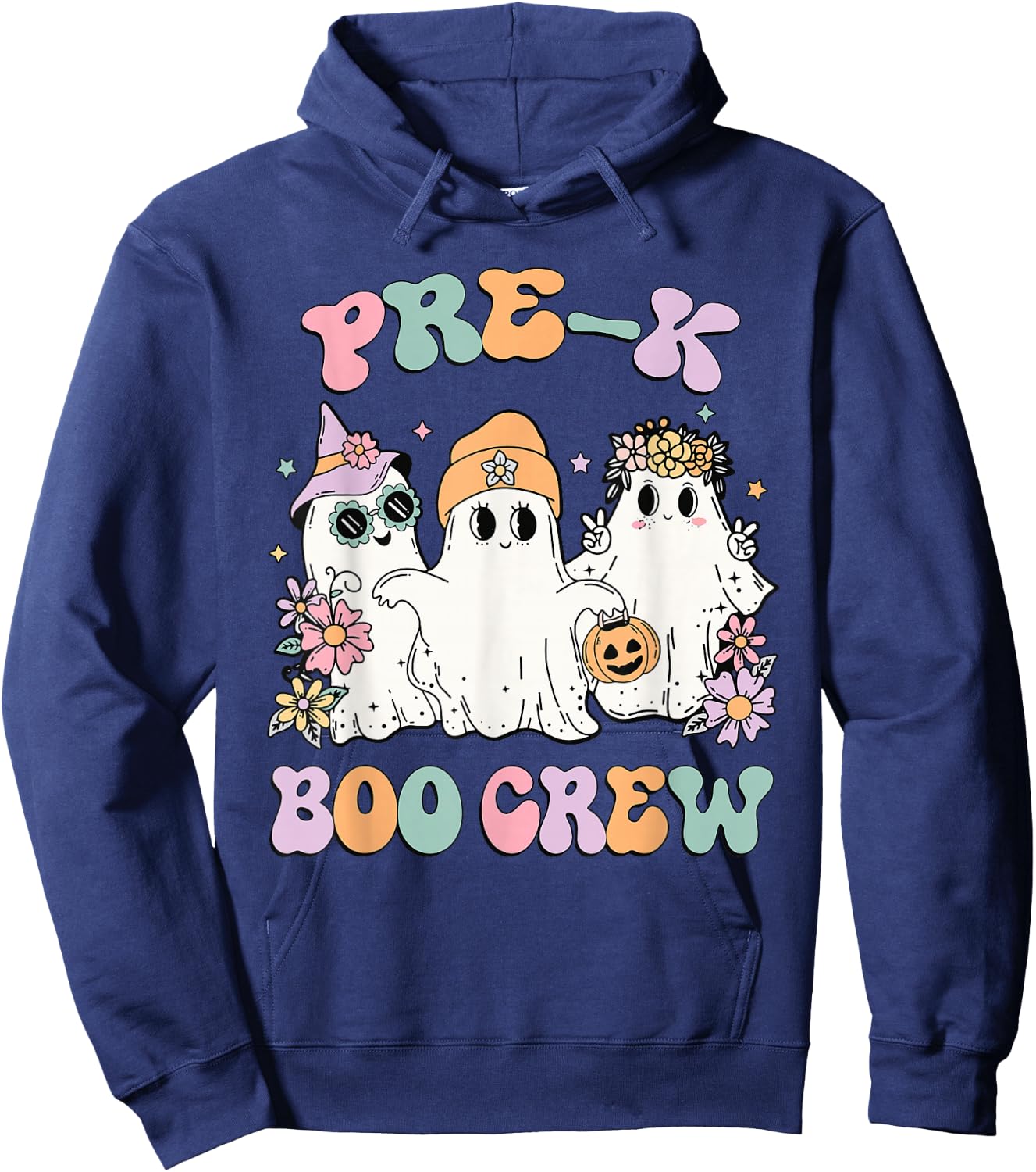Teacher Boo Crew Pre K Cute Ghost Halloween Costume Hoodie - Hoodie | Navy