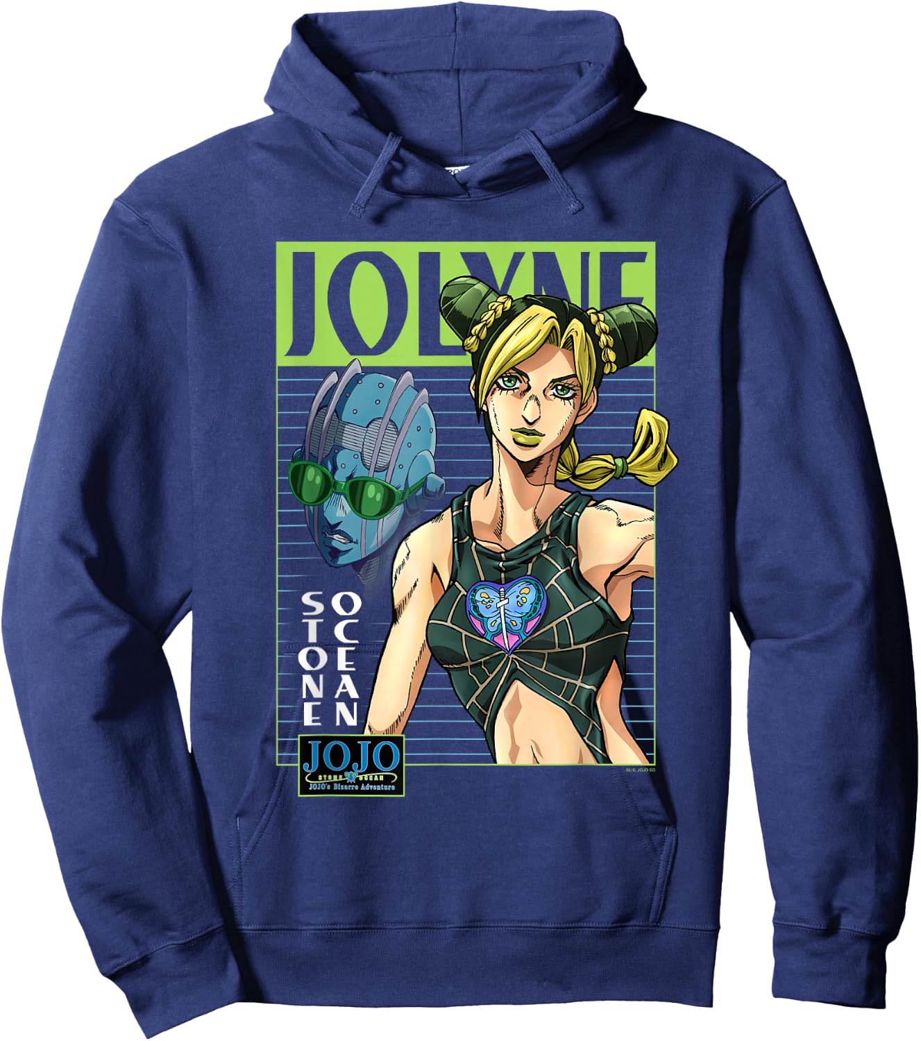 JoJo's Bizarre Adventure Jolyne & Stone Ocean Mugshot Anime Hoodie - Hoodie | Navy