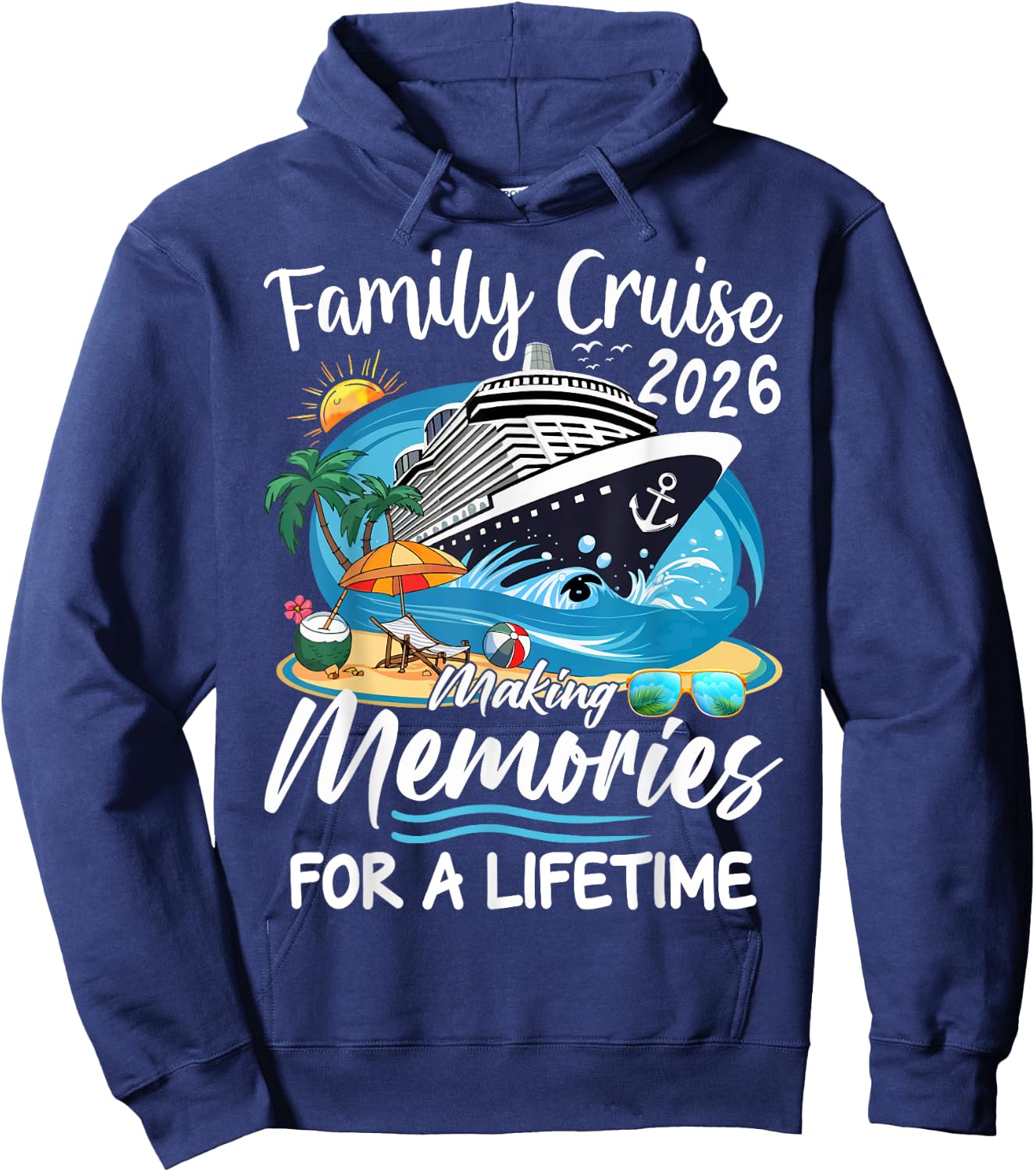 Family Cruise 2026 Family Matching Cruise Vacation Party Hoodie - Hoodie | Navy