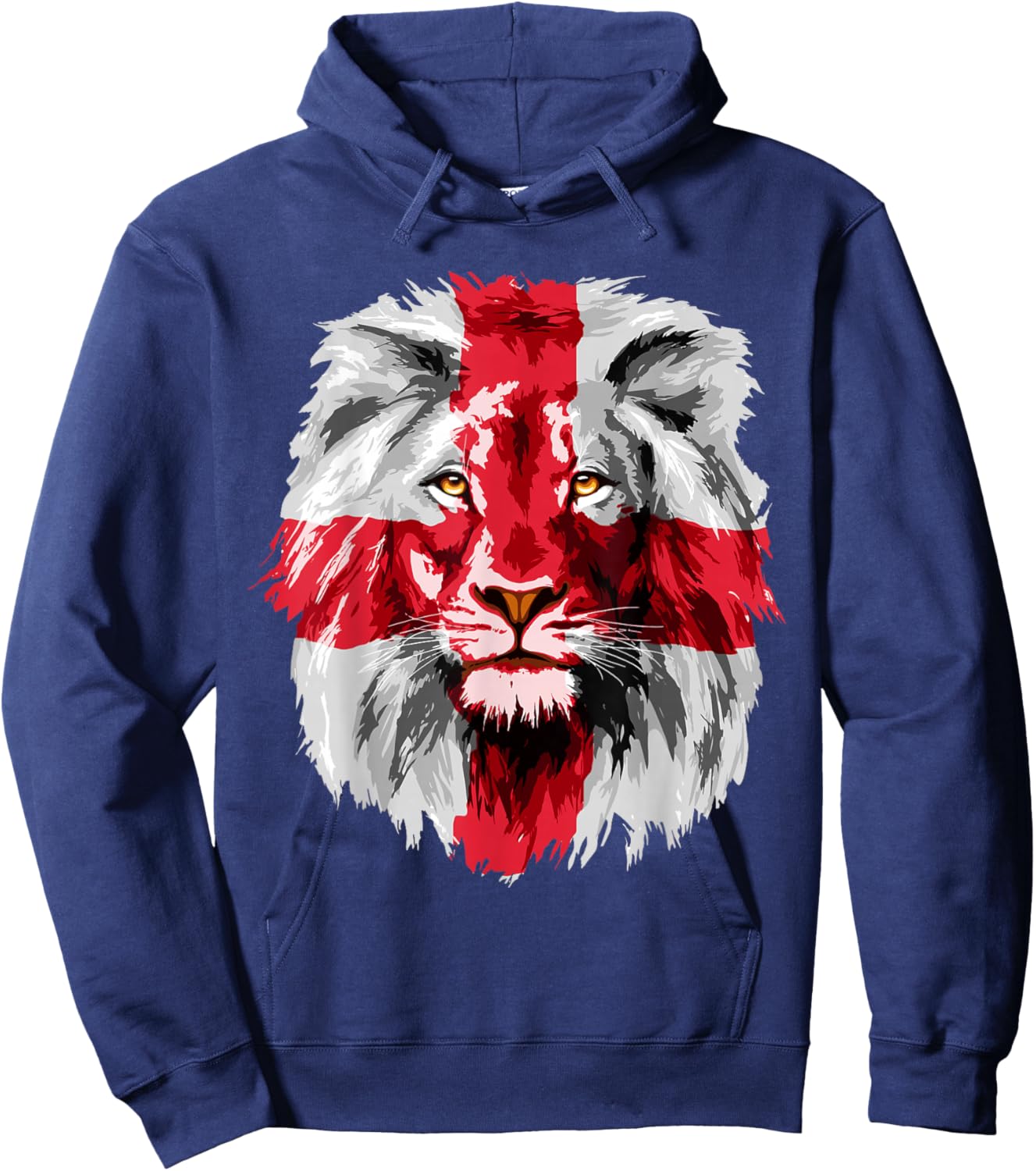 England National Flag Lion Face English England Flag , Black, S Hoodie - Hoodie | Navy