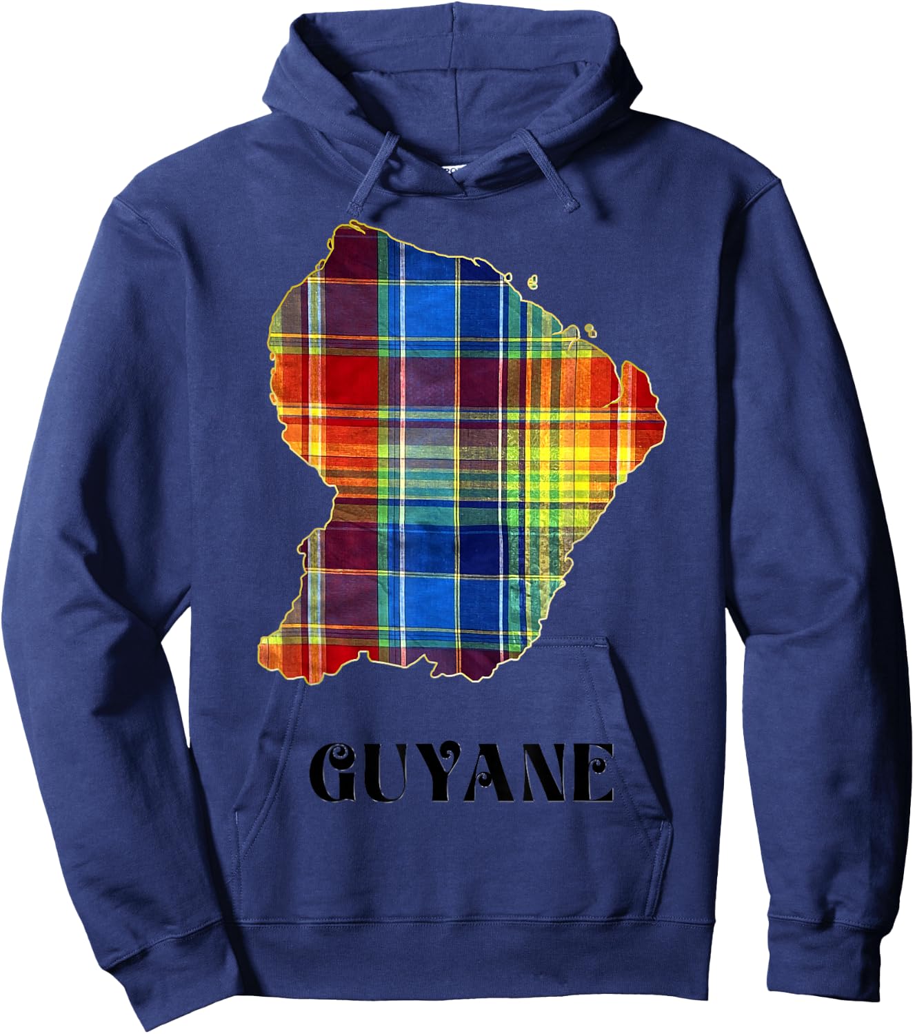 French Guiana Madras Man Woman And Child , Black, S Hoodie - Hoodie | Navy