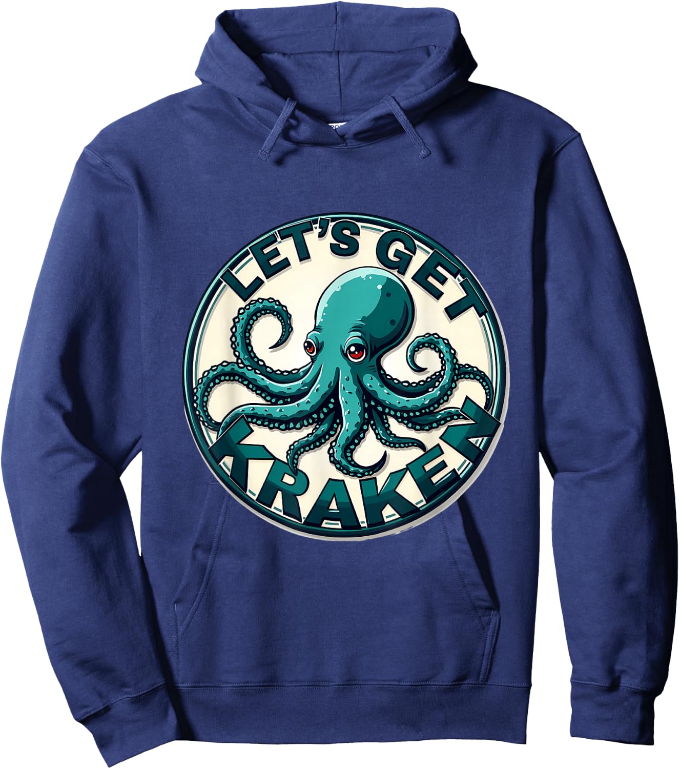 Let's Get Kraken Nautical Sea Octopus Hoodie - Hoodie | Navy