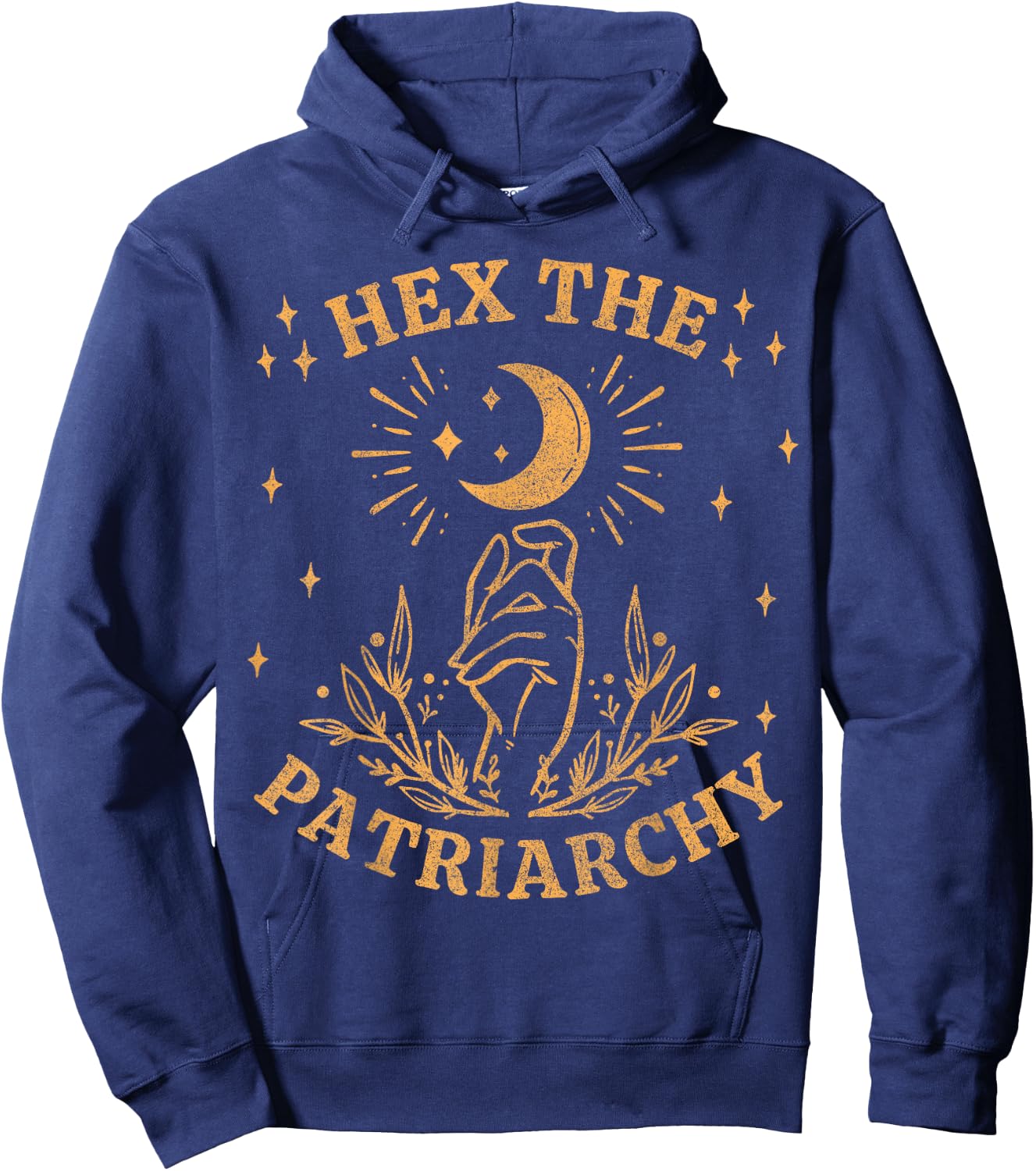 Vintage Feminist Witch, Hex The Patriarchy Hoodie - Hoodie | Navy