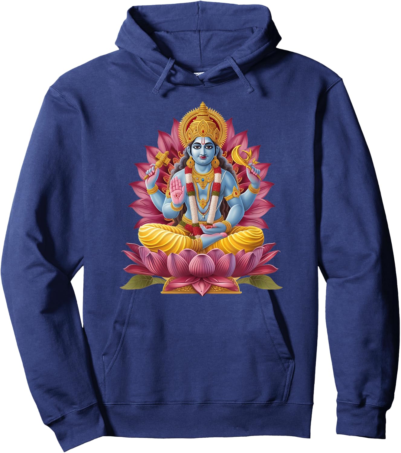 Hindu God Vishnu - Hinduism Symbol of Protection Vishnu Hoodie - Hoodie | Navy