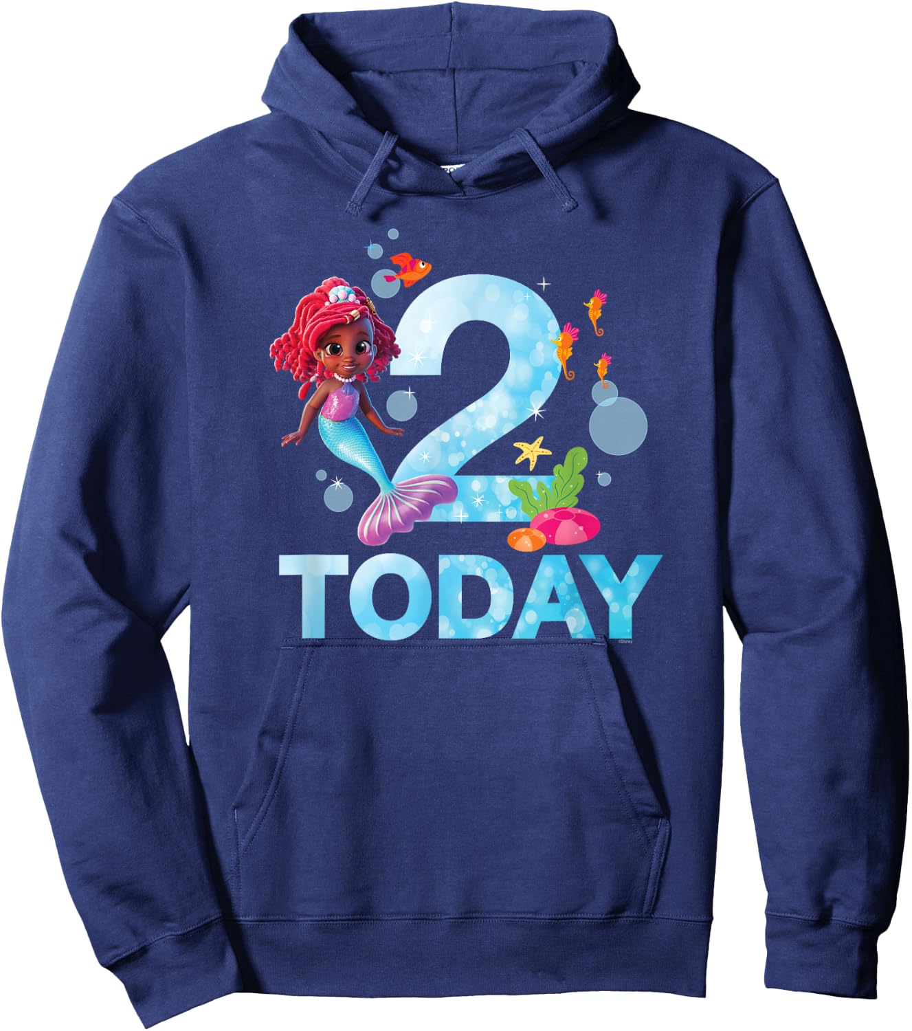 Disney Junior’s Ariel Second Birthday 2 Years Old Today Hoodie - Hoodie | Navy