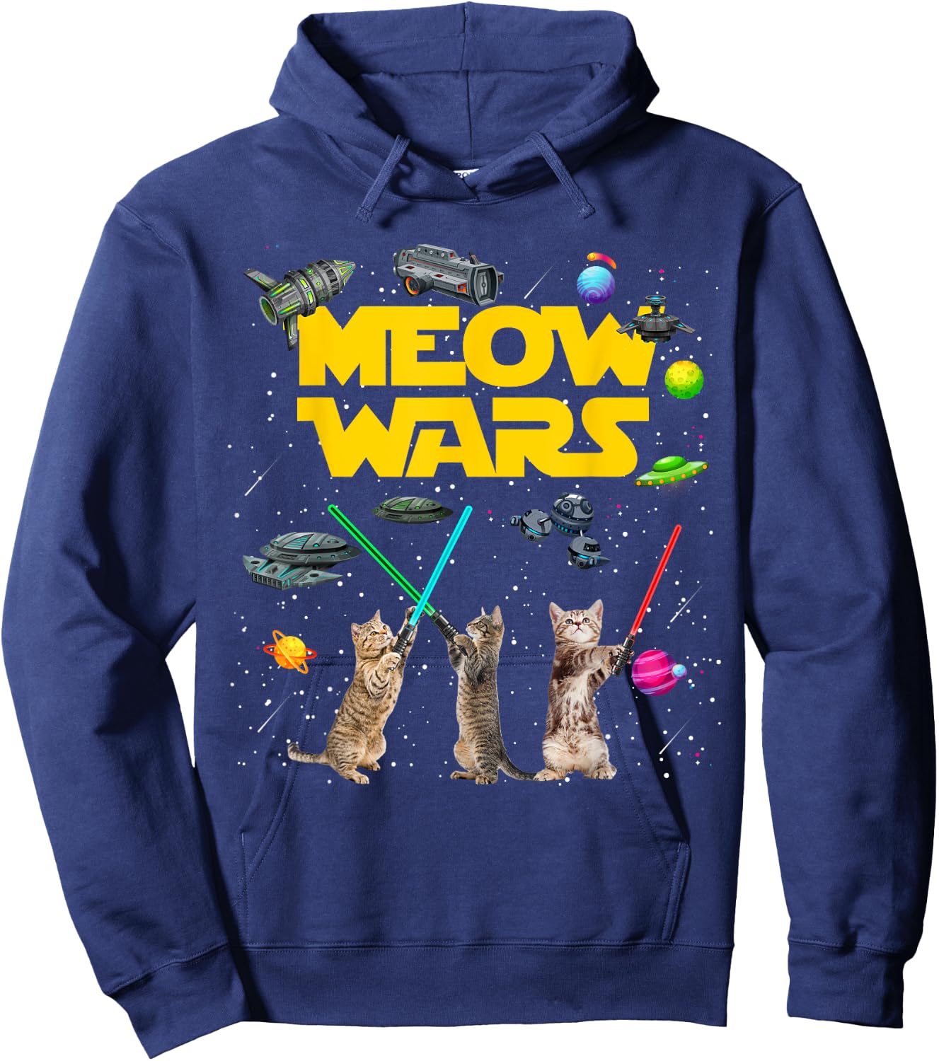 Bahaa's -Adults, Kids Modern Graphic Cartoon , Black, Small, Short Sleeve Hoodie - Hoodie | Navy