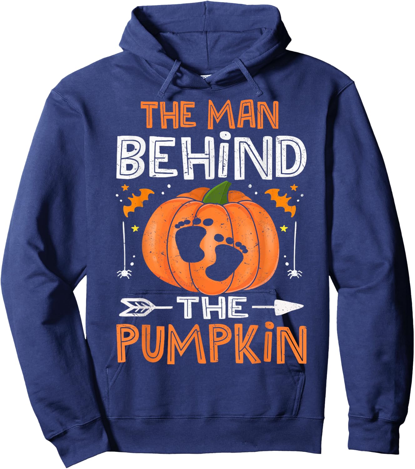 Daddy Halloween Pregnancy Shirt, The Man Behind The Pumpkin Hoodie - Hoodie | Navy