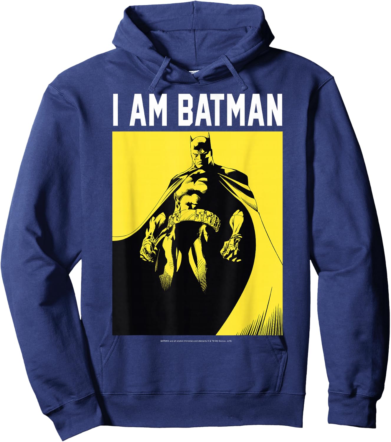 DC Comics I Am Batman Yellow Dark Poster Fill Small Hoodie - Hoodie | Navy