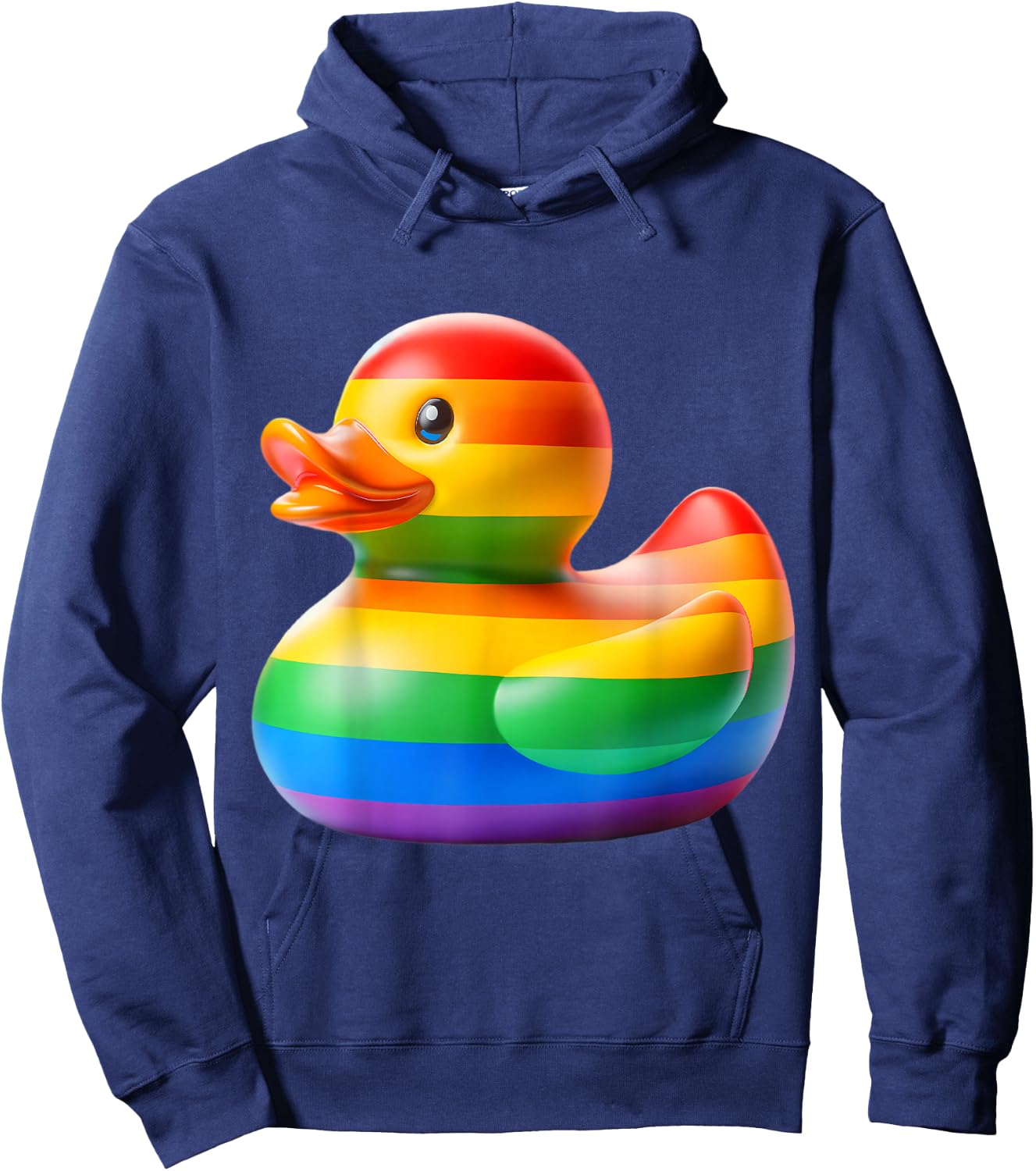 Gay Rubber Duck LGBTQ Rainbow Flag Pride Ducky Hoodie - Hoodie | Navy