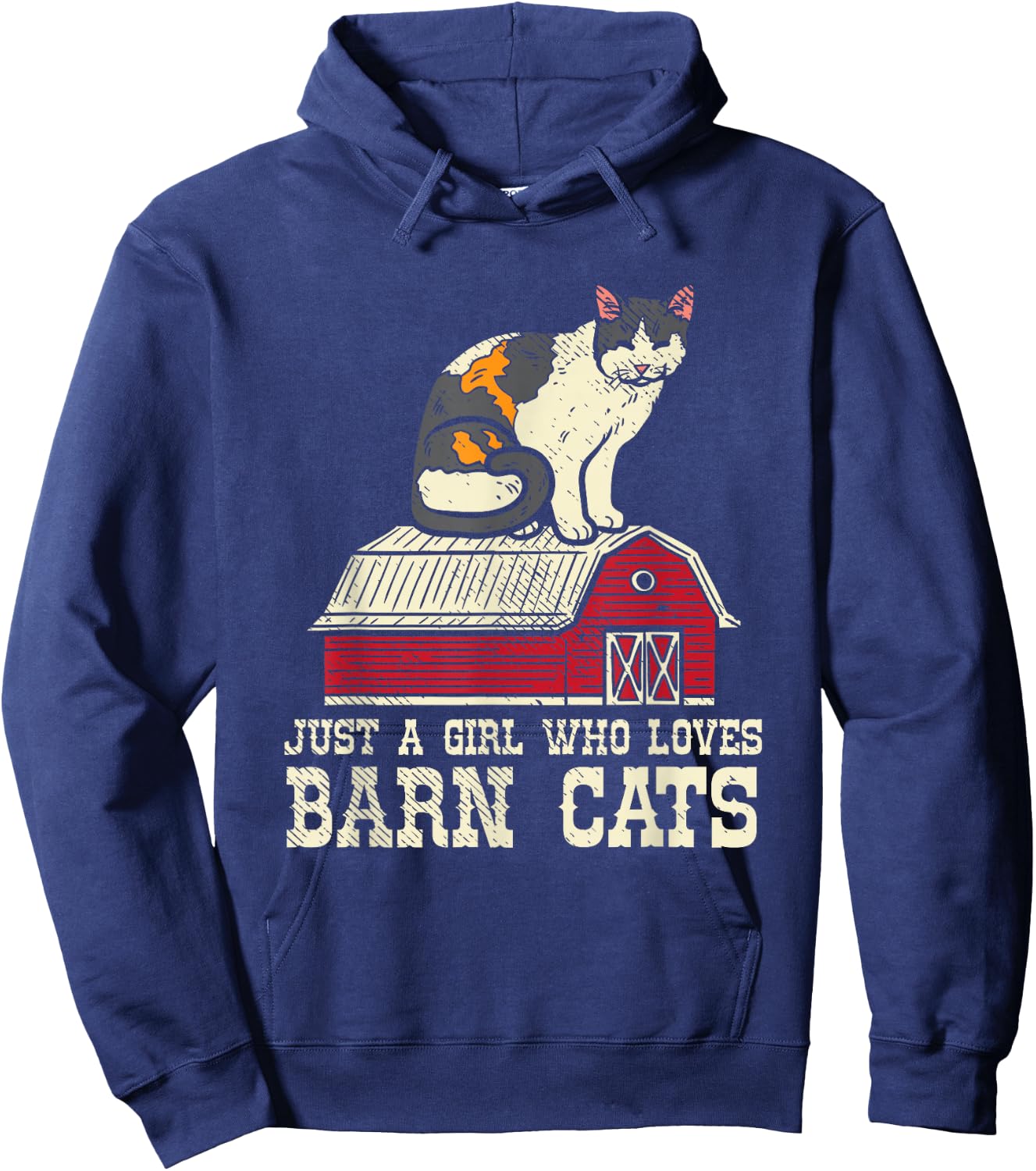 Girl Who Loves Barn Cats Ranch Farmers Market Farm Wife Hoodie - Hoodie | Navy