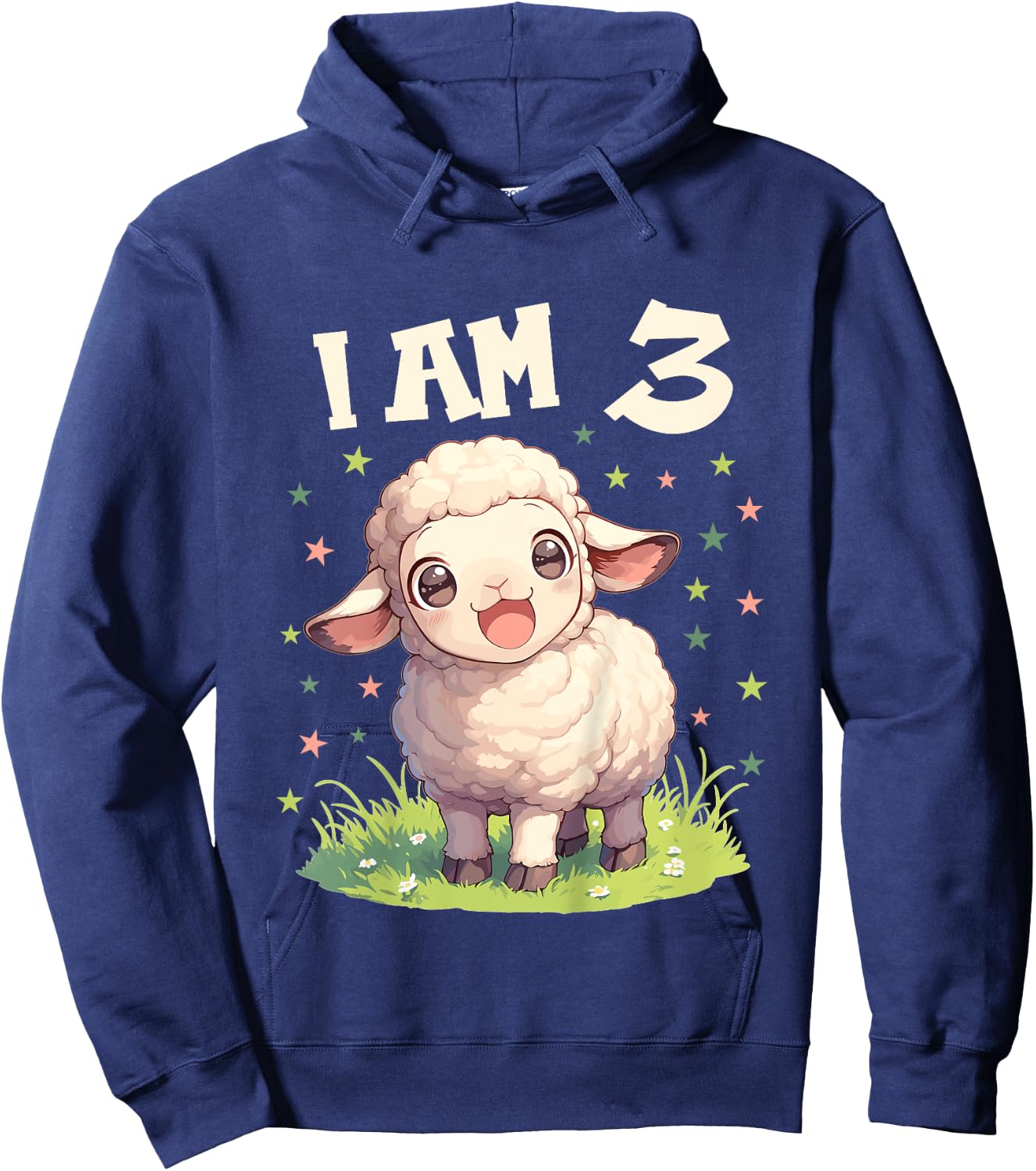 Kids 3 Years old 3 birthday Sheeps Boy Girl Sheep Hoodie - Hoodie | Navy