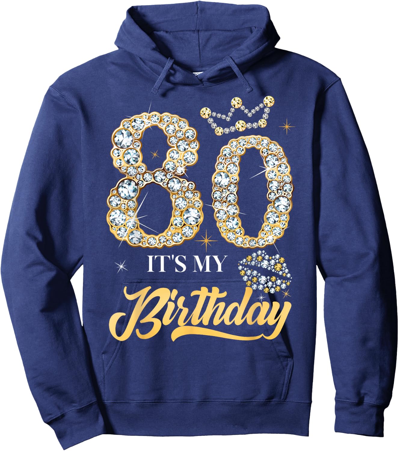 It's My 80th Birthday Diamond Shoes 80 Years Old Women Hoodie - Hoodie | Navy