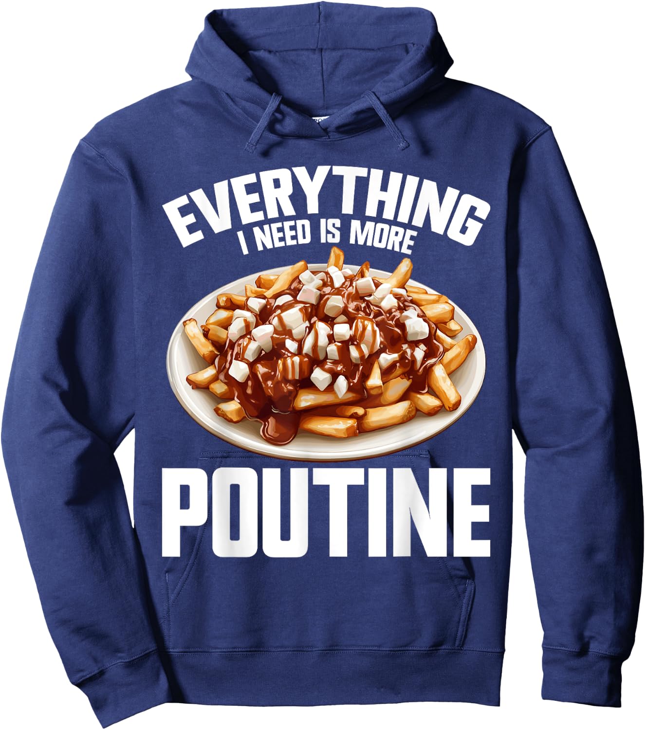 Poutine Suit Flat Food Machine Canadian Snack Poutine , Black, S Hoodie - Hoodie | Navy