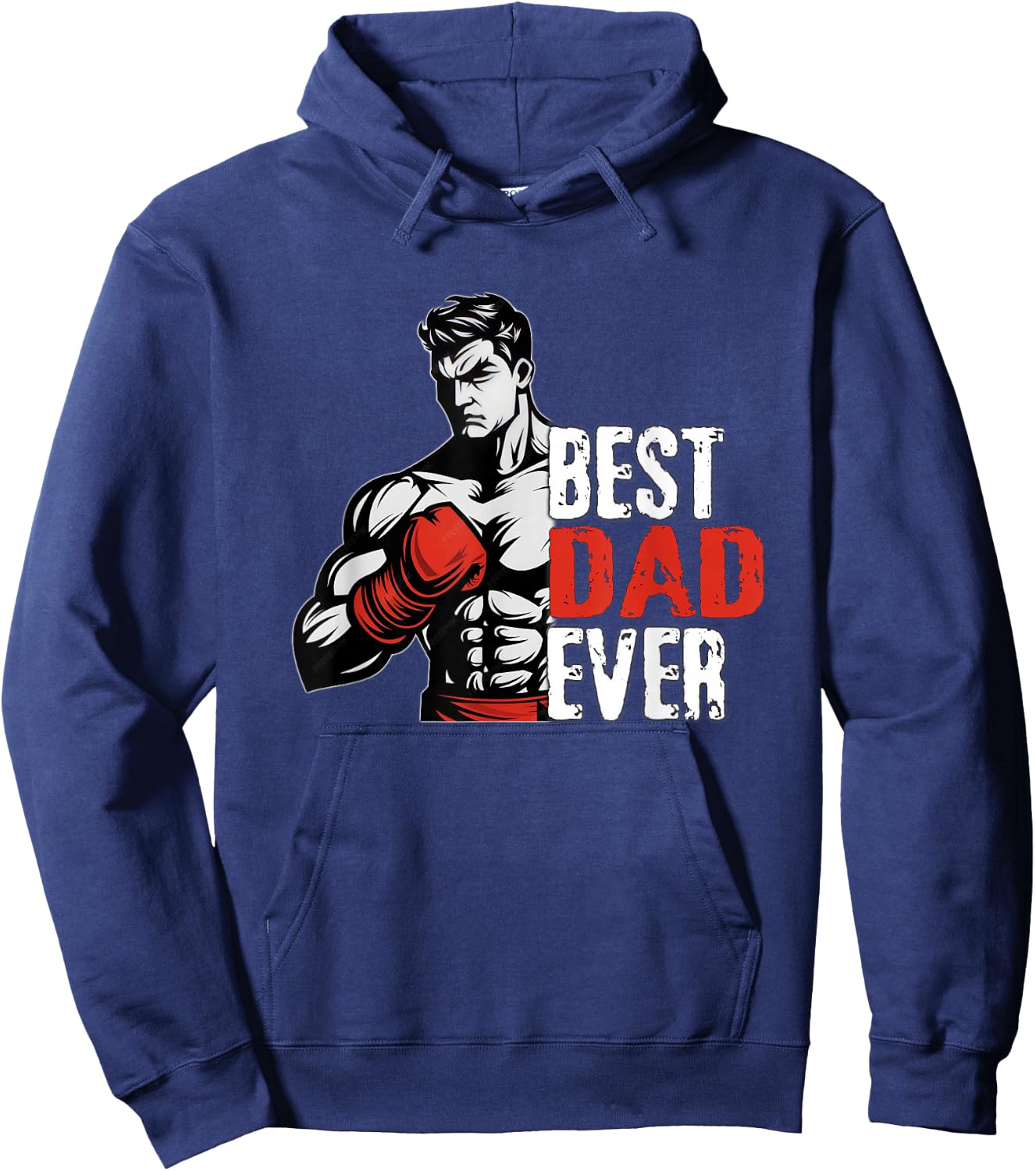 Boxing shirt for father, boxing costume for father birthday Hoodie - Hoodie | Navy