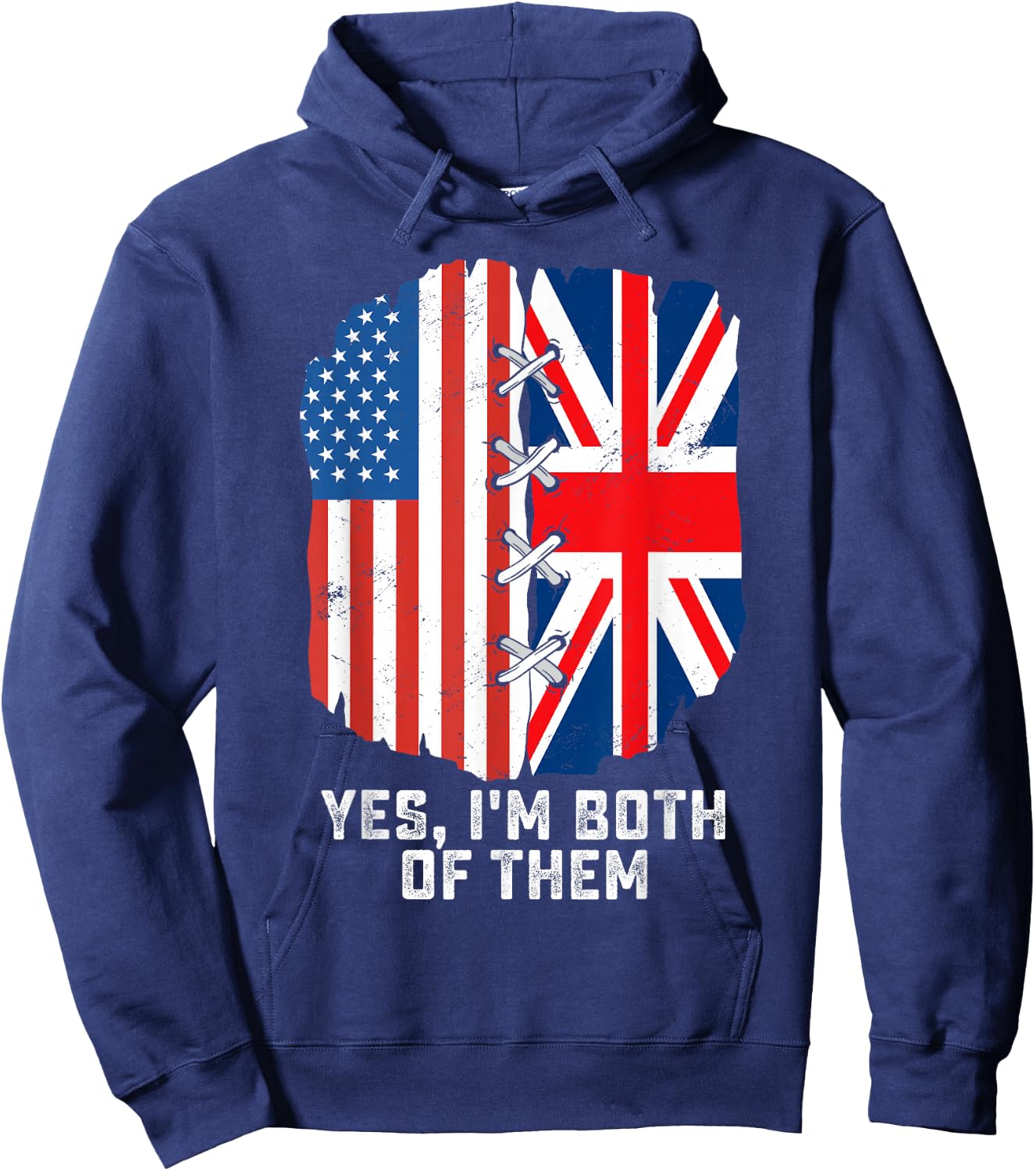 Yes, I'm Both Of Them Half American Half British Heritage Hoodie - Hoodie | Navy