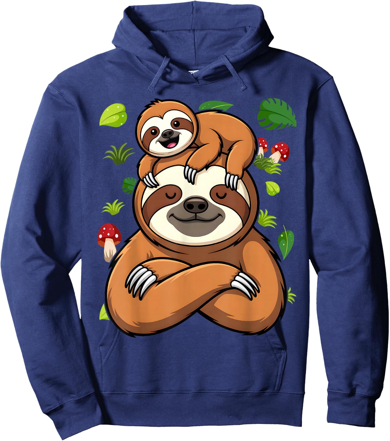 Cute Dad Father and Son Matching Daddy Sloth Hoodie - Hoodie | Navy