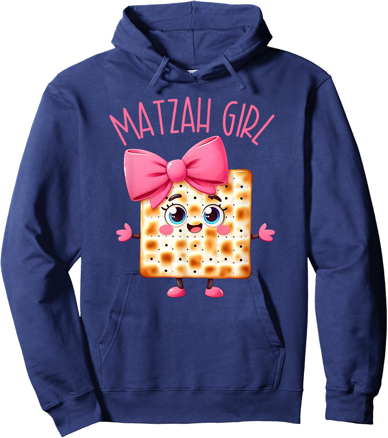 Matzah Girl Happy Passover Jewish Pesach Seder Afikoman Girl Hoodie - Hoodie | Navy