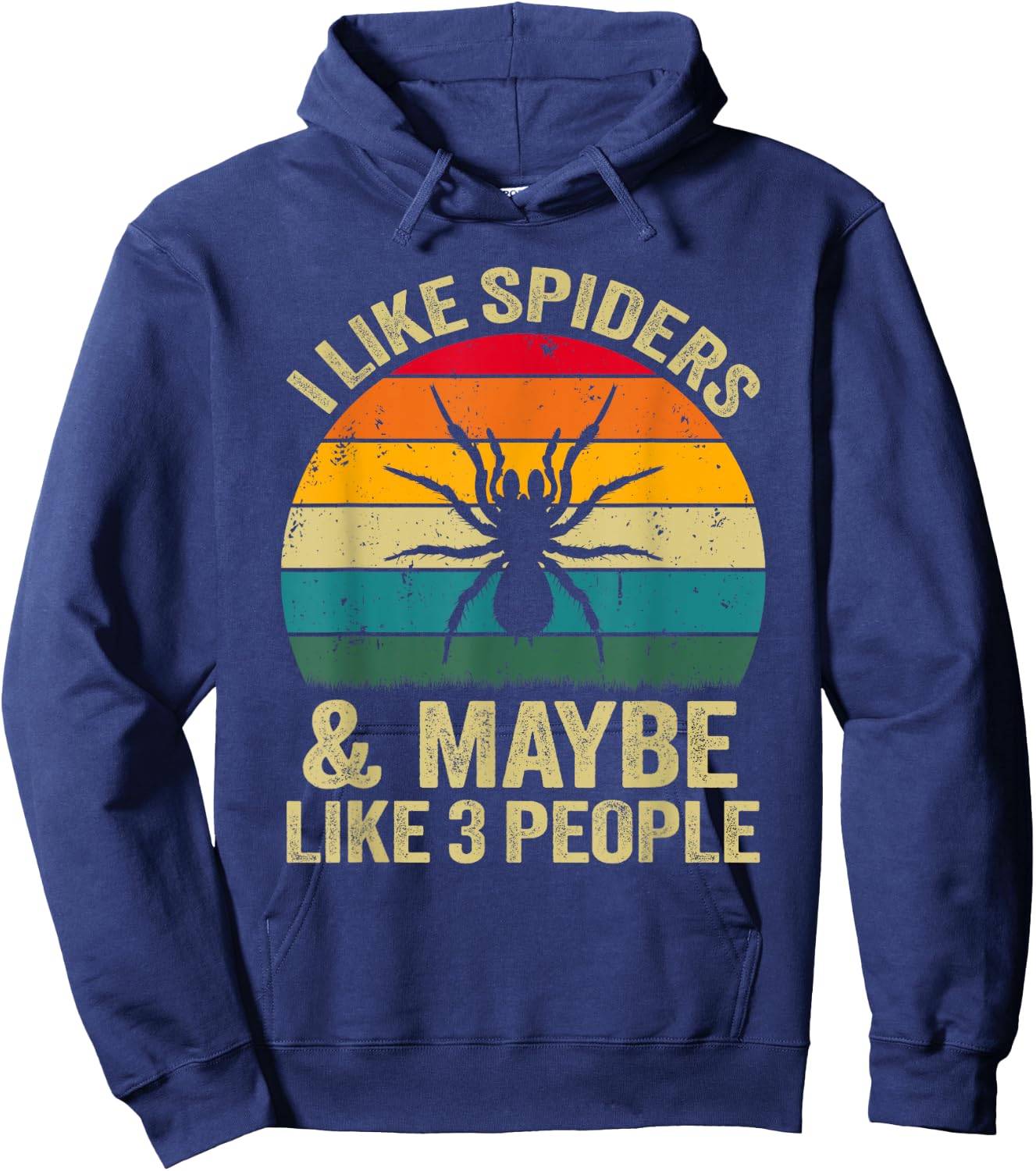 I Like Spiders And Maybe Like 3 People, Funny Spider Retro Hoodie - Hoodie | Navy