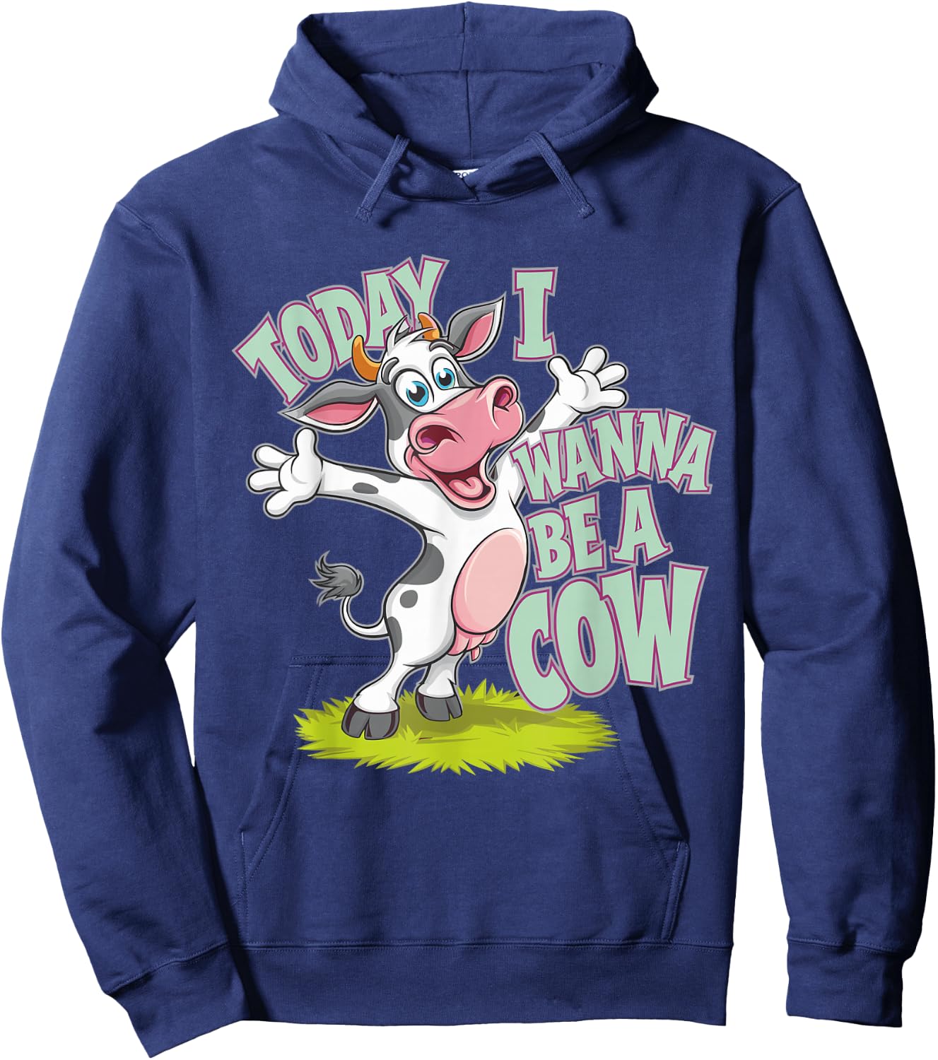 Today I Wanna be a Cow Design | Cow Hoodie - Hoodie | Navy