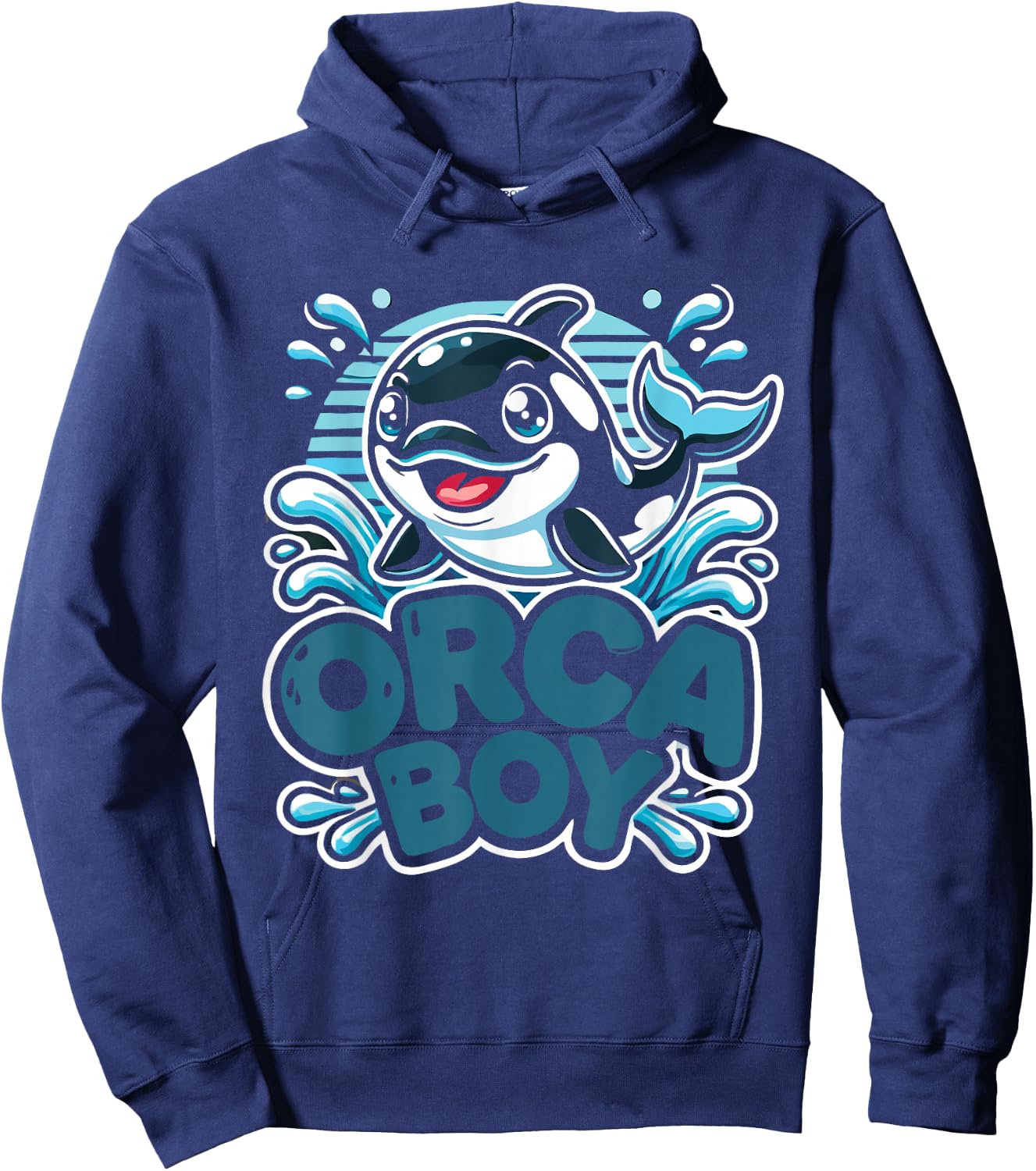 Funny Orca Cute Orca Toddler Boys Orcas - Black, Small Hoodie - Hoodie | Navy