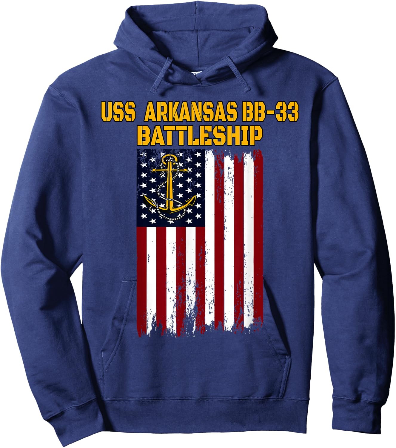 Battleship USS Arkansas BB-33 Warship Veteran Father Grandpa Hoodie - Hoodie | Navy