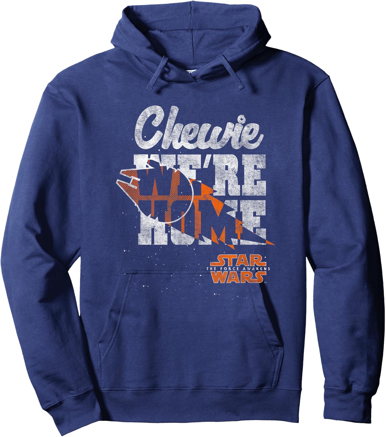 Star Wars: The Force Awakens Chewie We're Home Distressed Hoodie - Hoodie | Navy